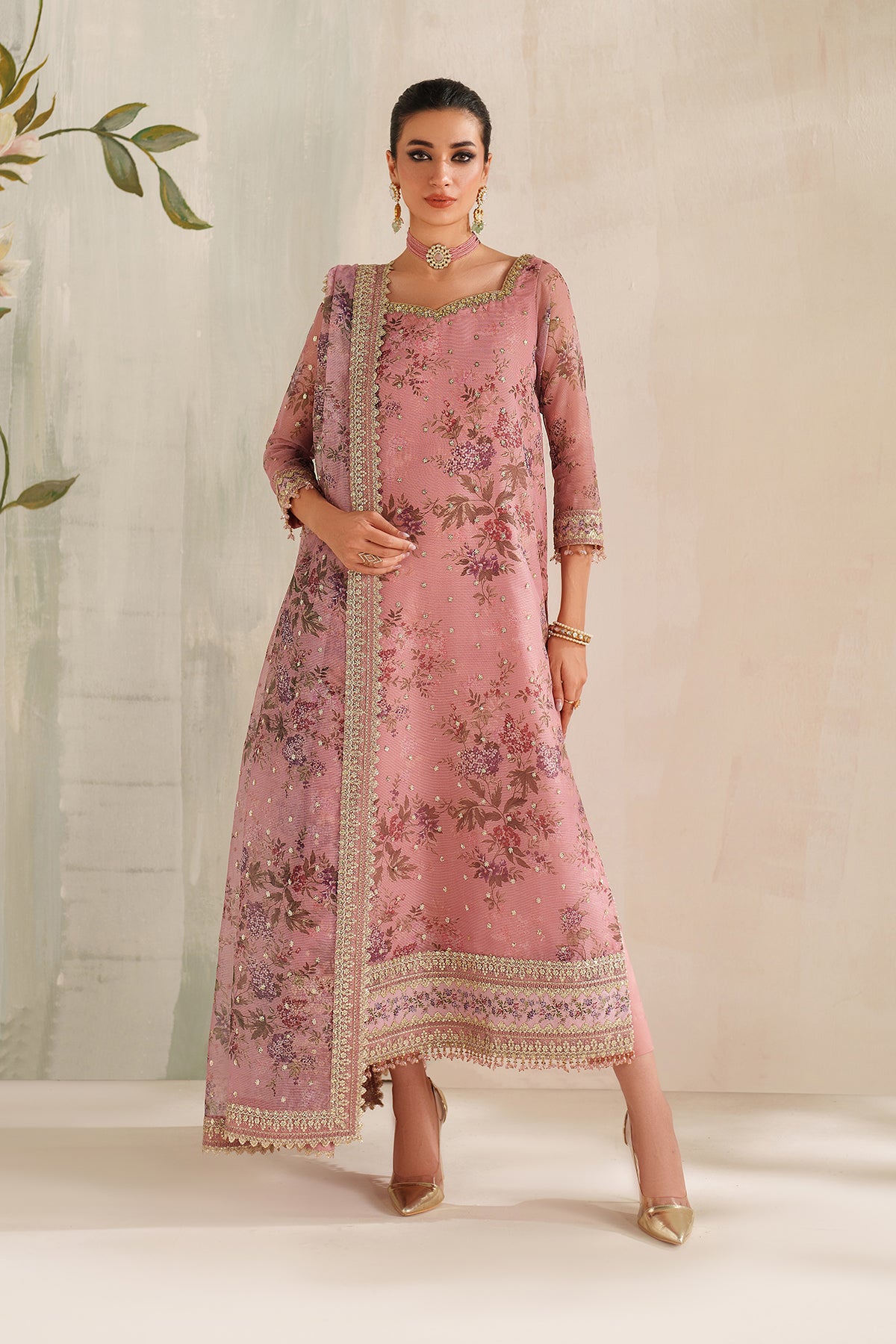 EMBROIDERED COTTON NET UF-4374