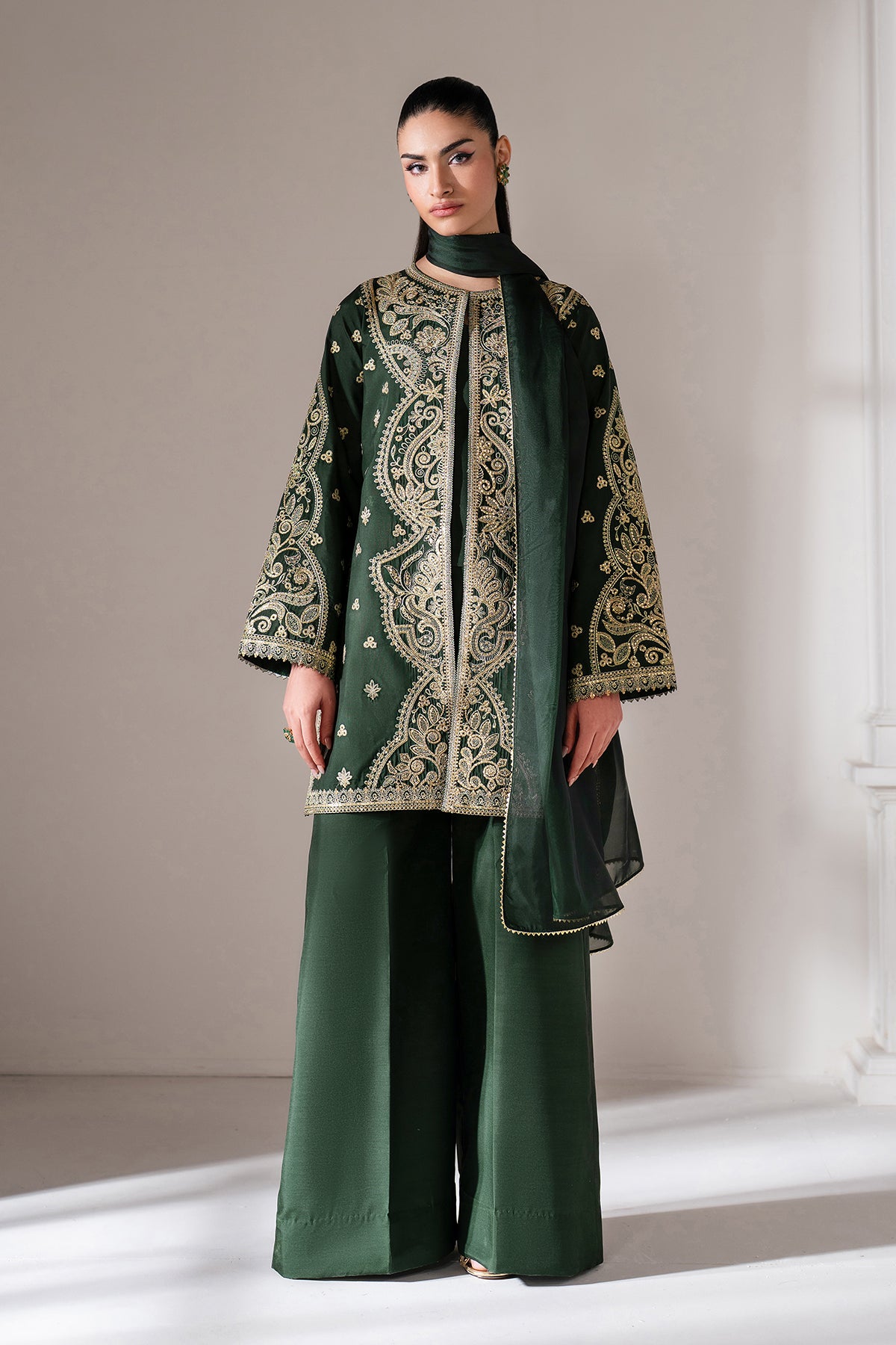 EMBROIDERED RAW SILK UF-4139