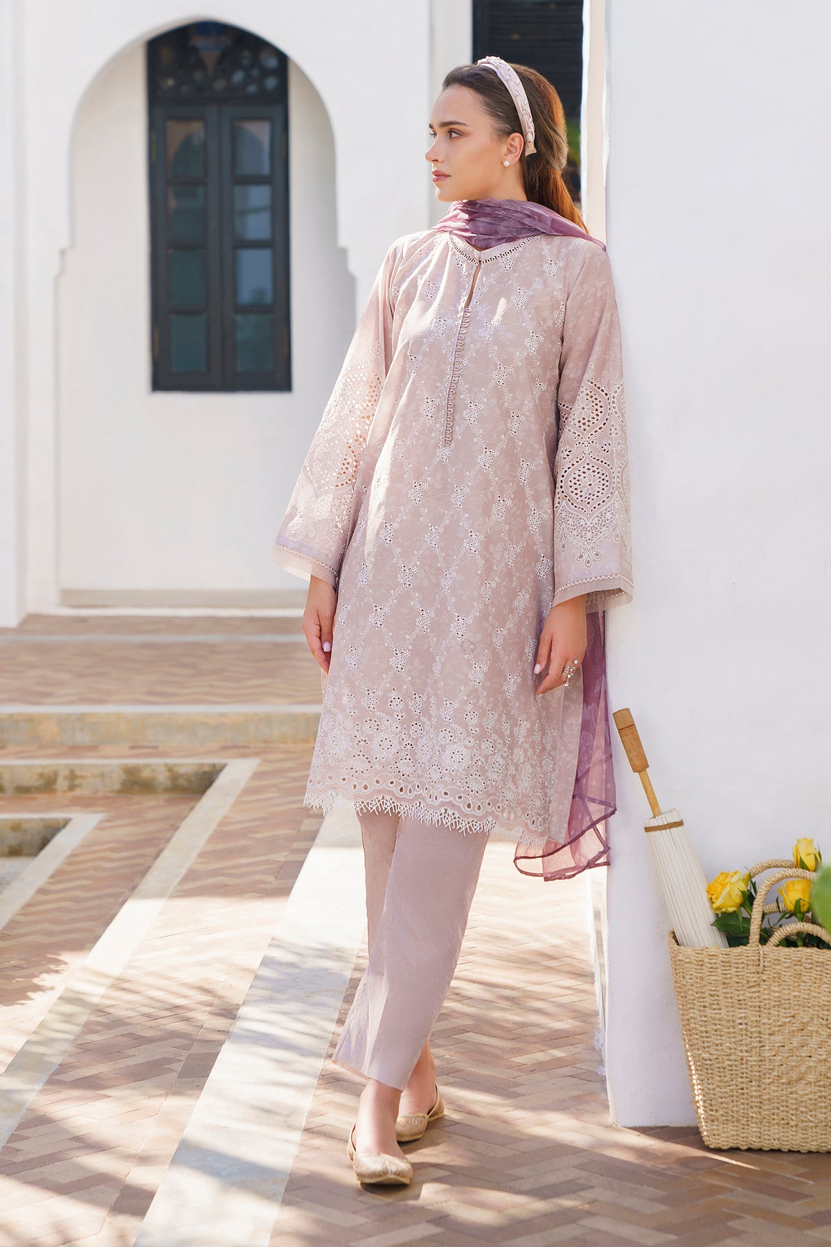 EMBROIDERED PRINTED LAWN UF-583