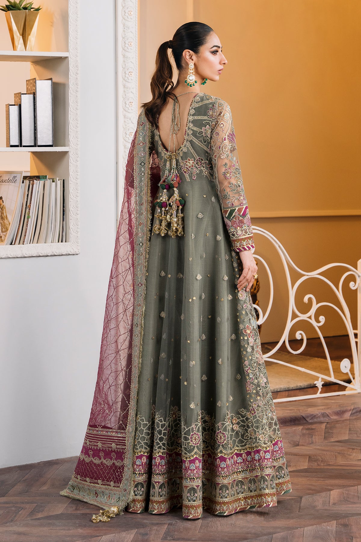 EMBROIDERED NET CH12-02 UNSTITCHED