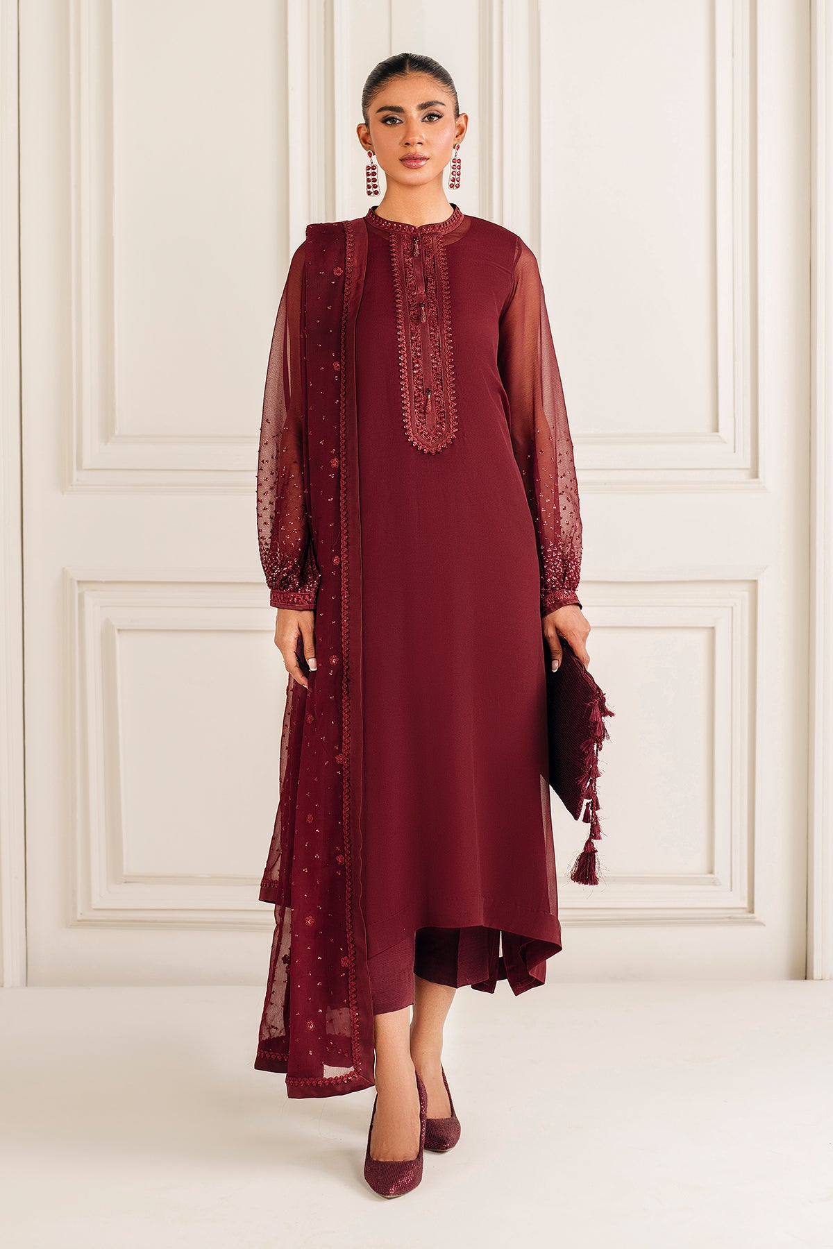 EMBROIDERED CHIFFON PR-1136