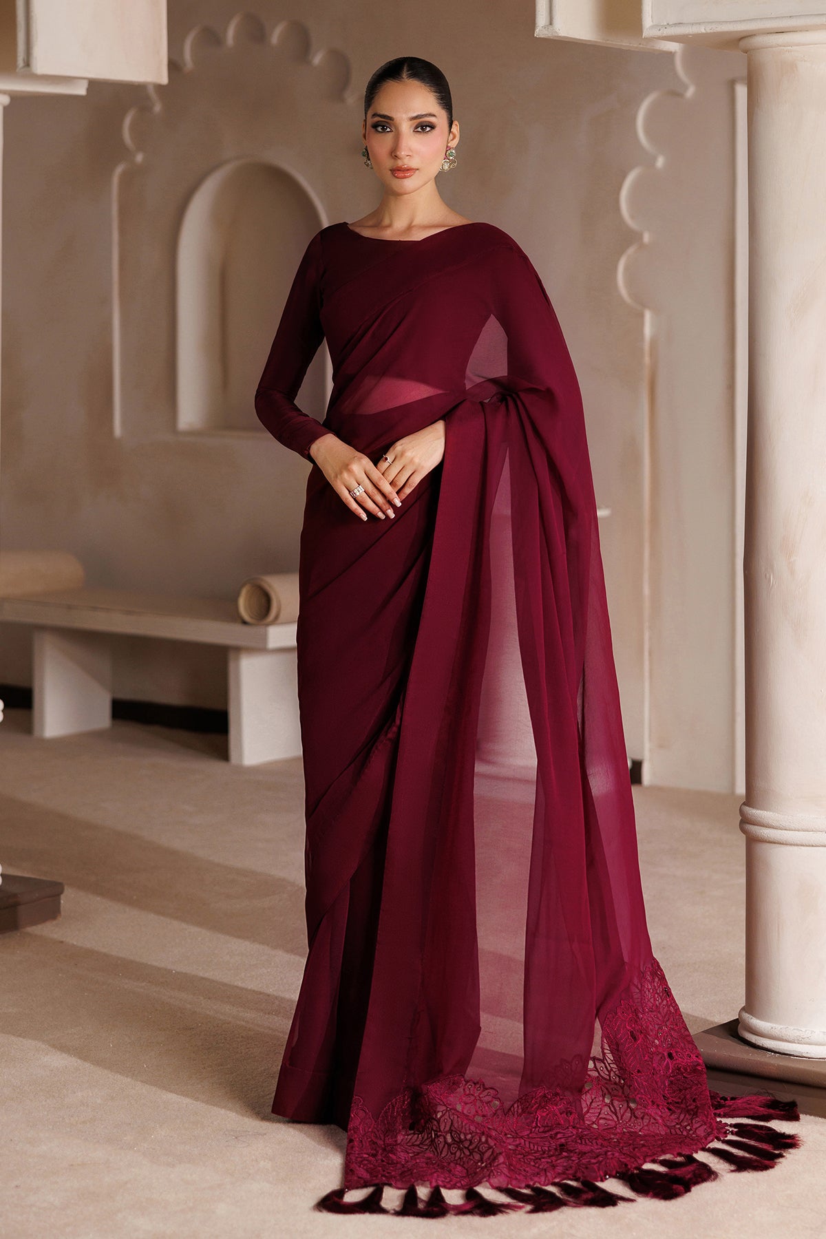 EMBROIDERED CHIFFON SAREE EN-1395