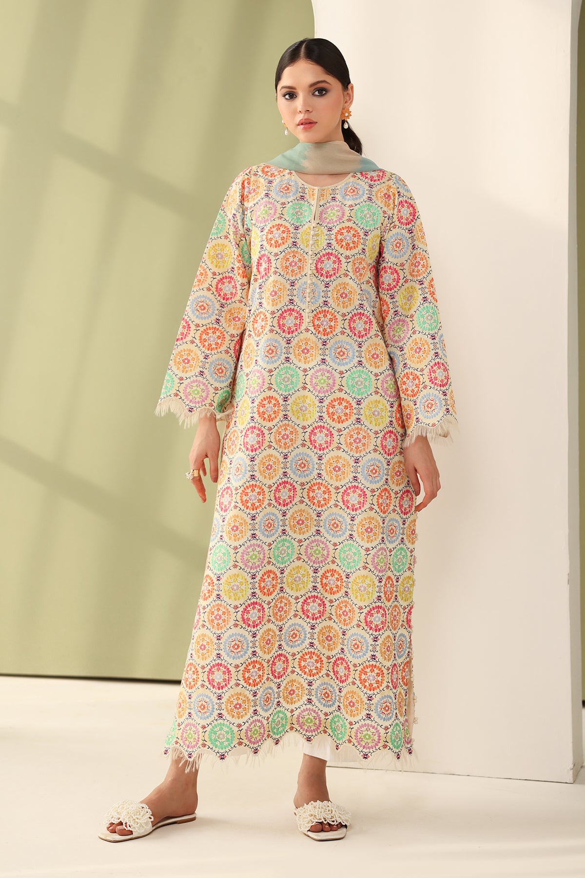 EMBROIDERED PRINTED LAWN SF-4178