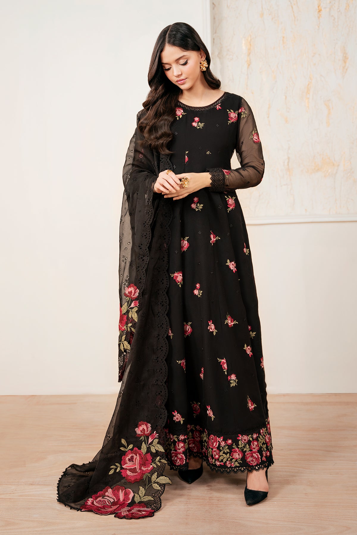 EMBROIDERED CHIFFON PR-1052