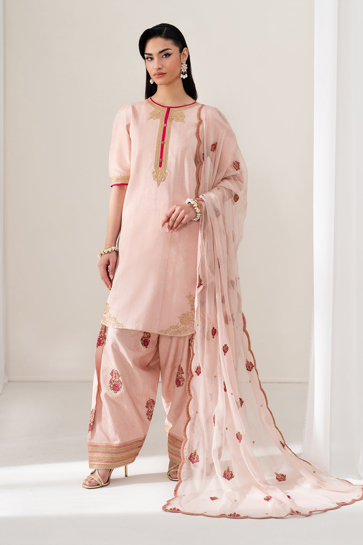 EMBROIDERED RAW SILK SF-4136