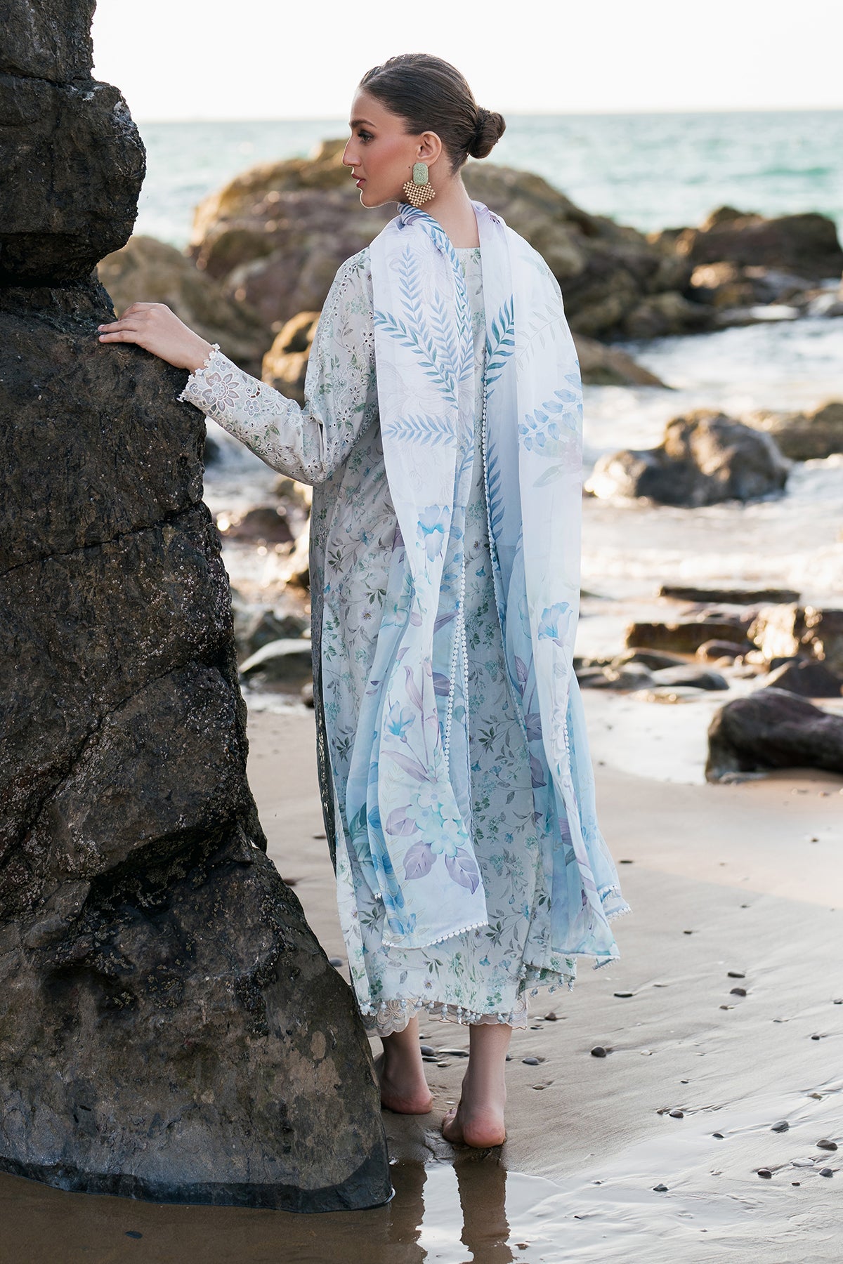 EMBROIDERED PRINTED LAWN UF-4129