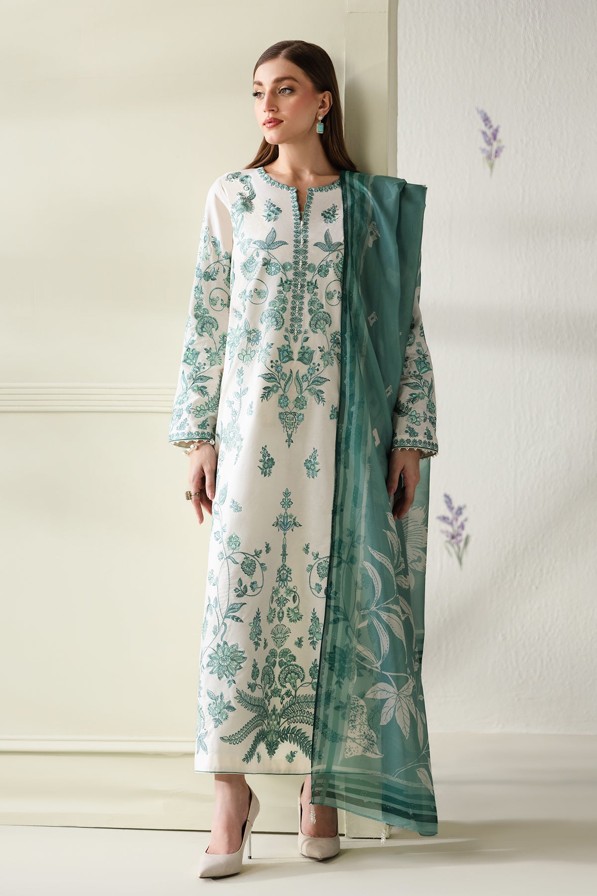 EMBROIDERED JACQUARD LAWN UF-4430