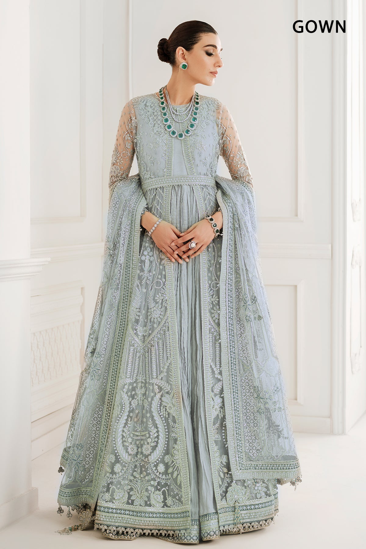 EMBROIDERED NET CH10-05 UNSTITCHED