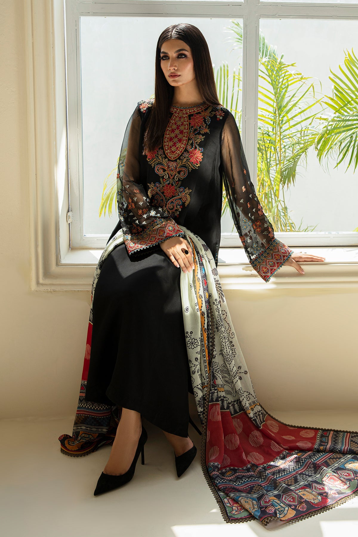 EMBROIDERED CHIFFON SF-388