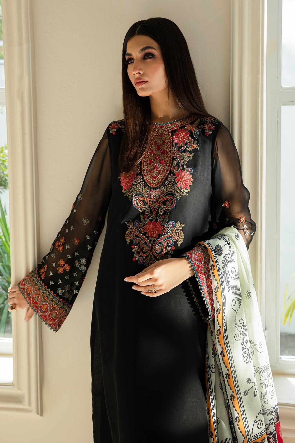 EMBROIDERED CHIFFON SF-388