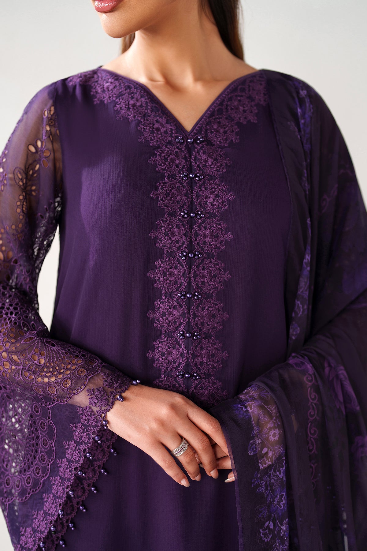 EMBROIDERED CHIFFON PR-1240