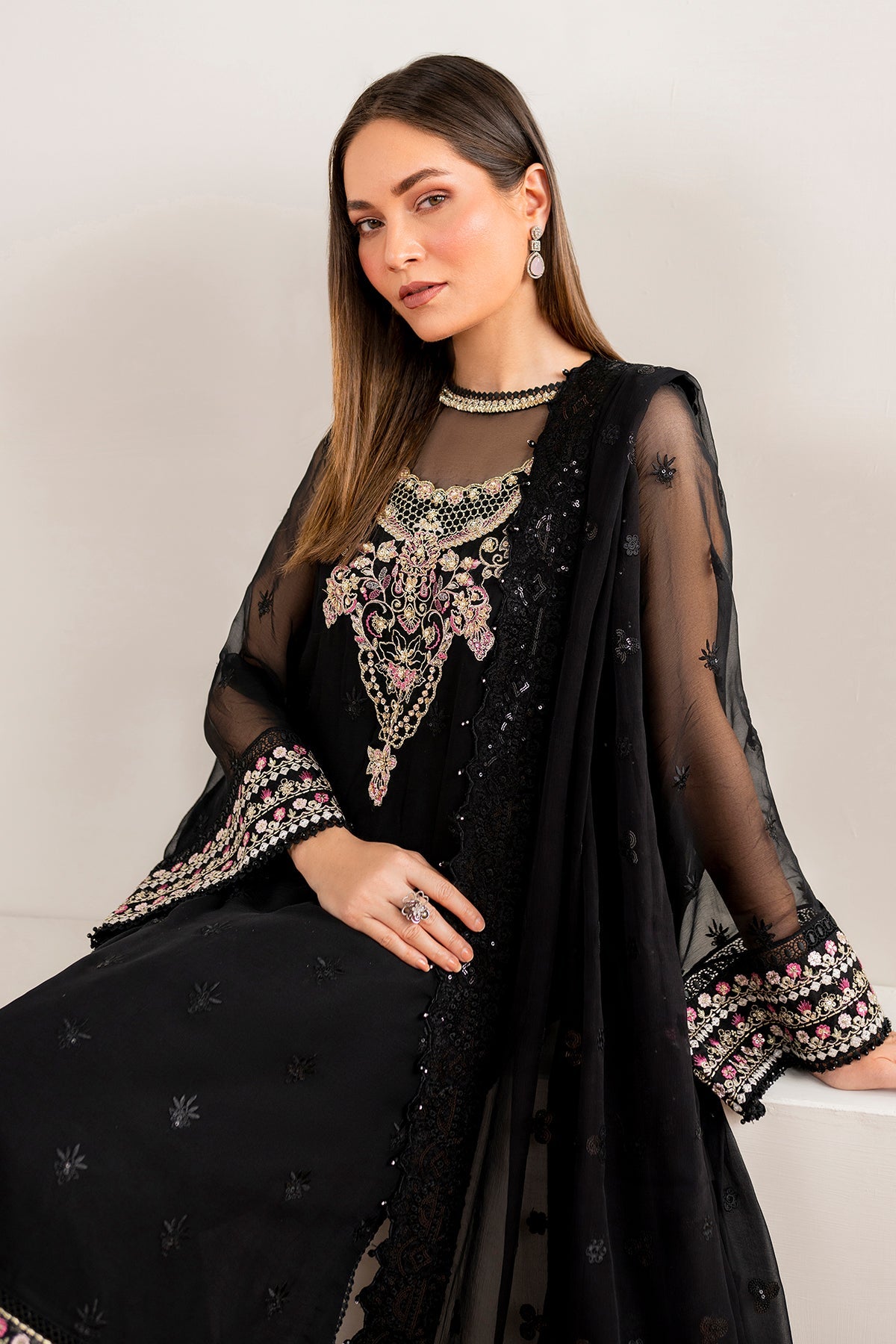 EMBROIDERED CHIFFON SF-679