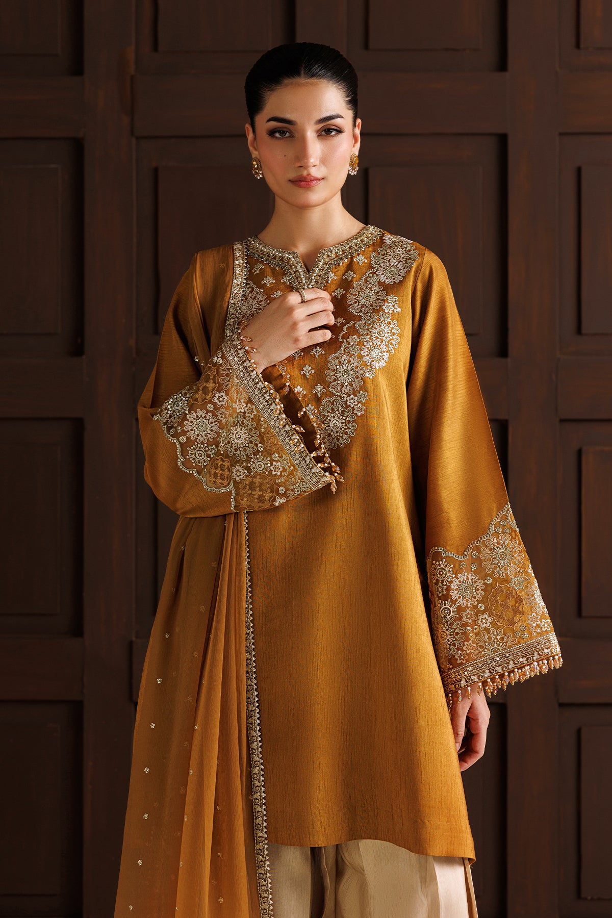 EMBROIDERED RAW SILK PR-1370