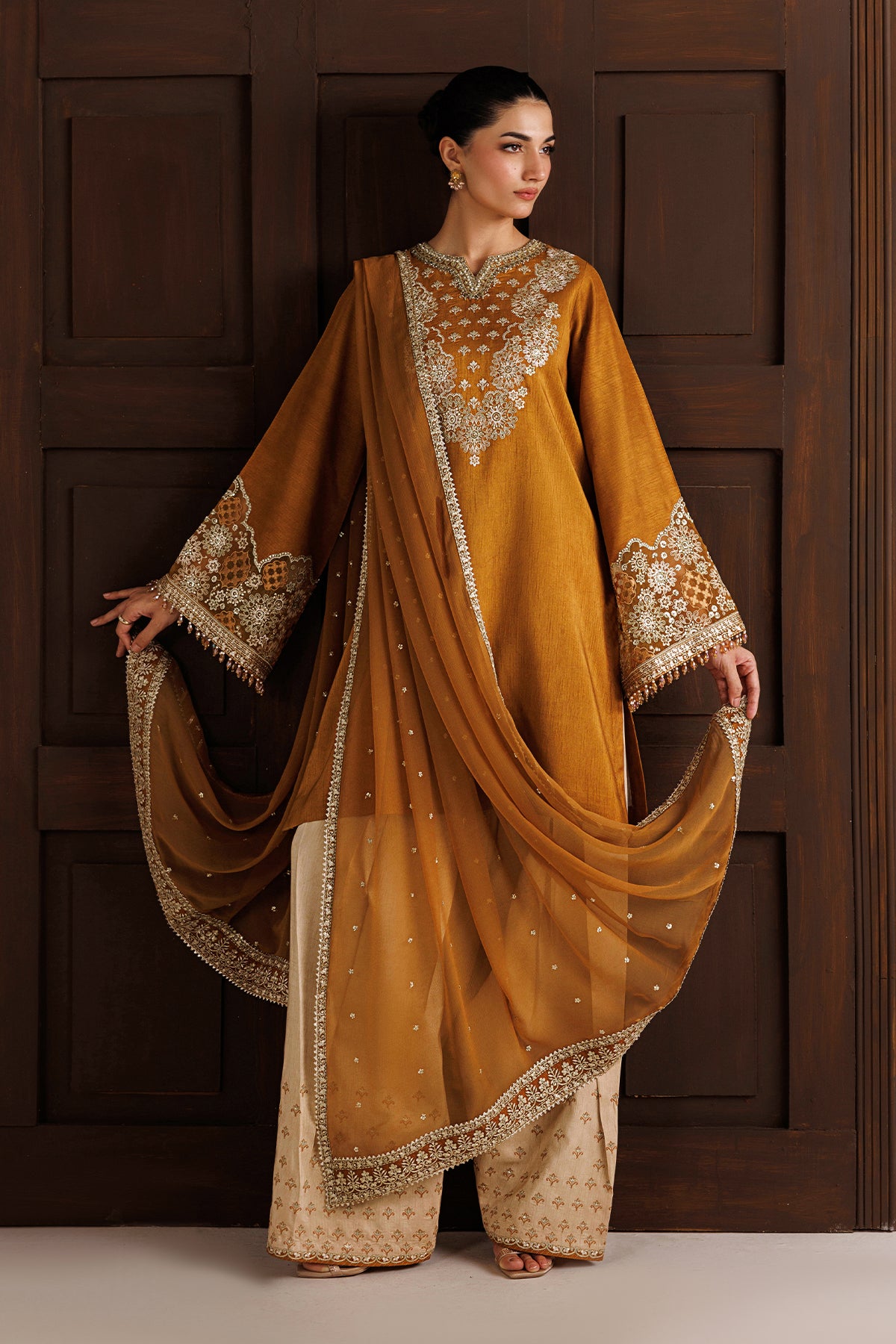 EMBROIDERED RAW SILK PR-1370