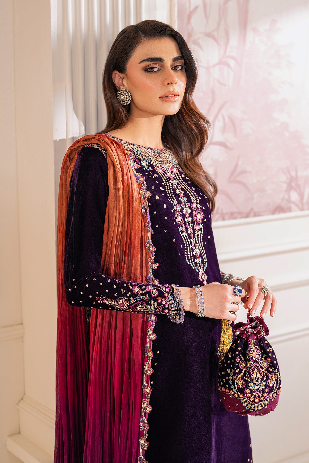 EMBROIDERED VELVET UF-748