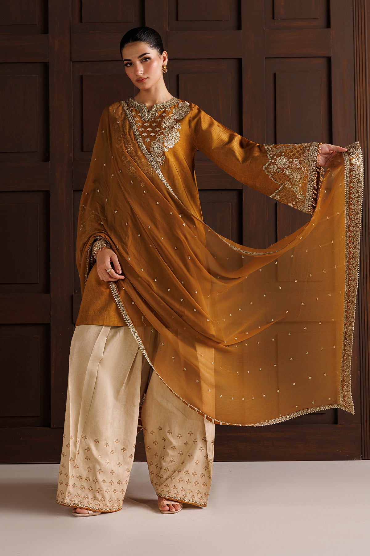 EMBROIDERED RAW SILK PR-1370