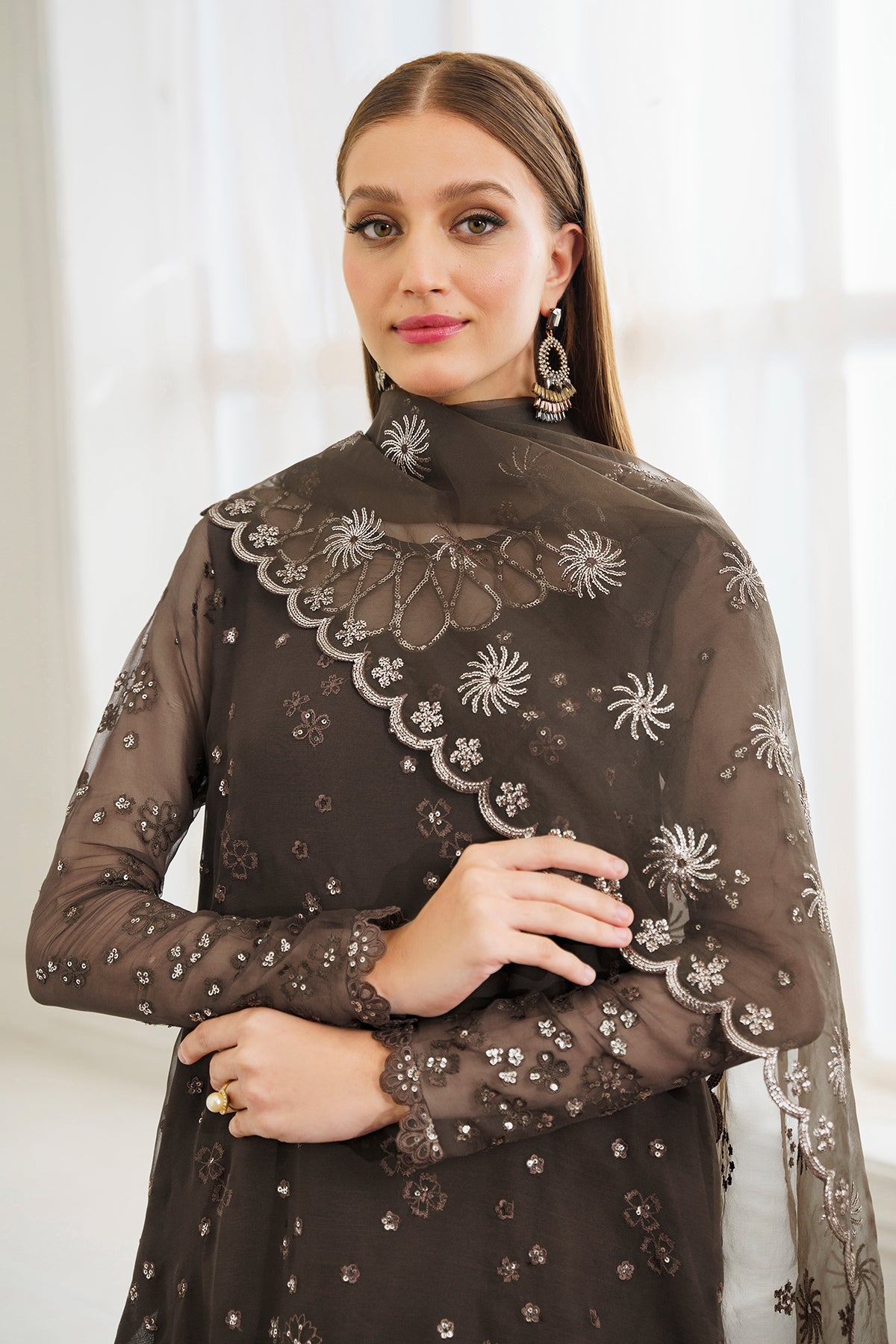 EMBROIDERED CHIFFON UF-524