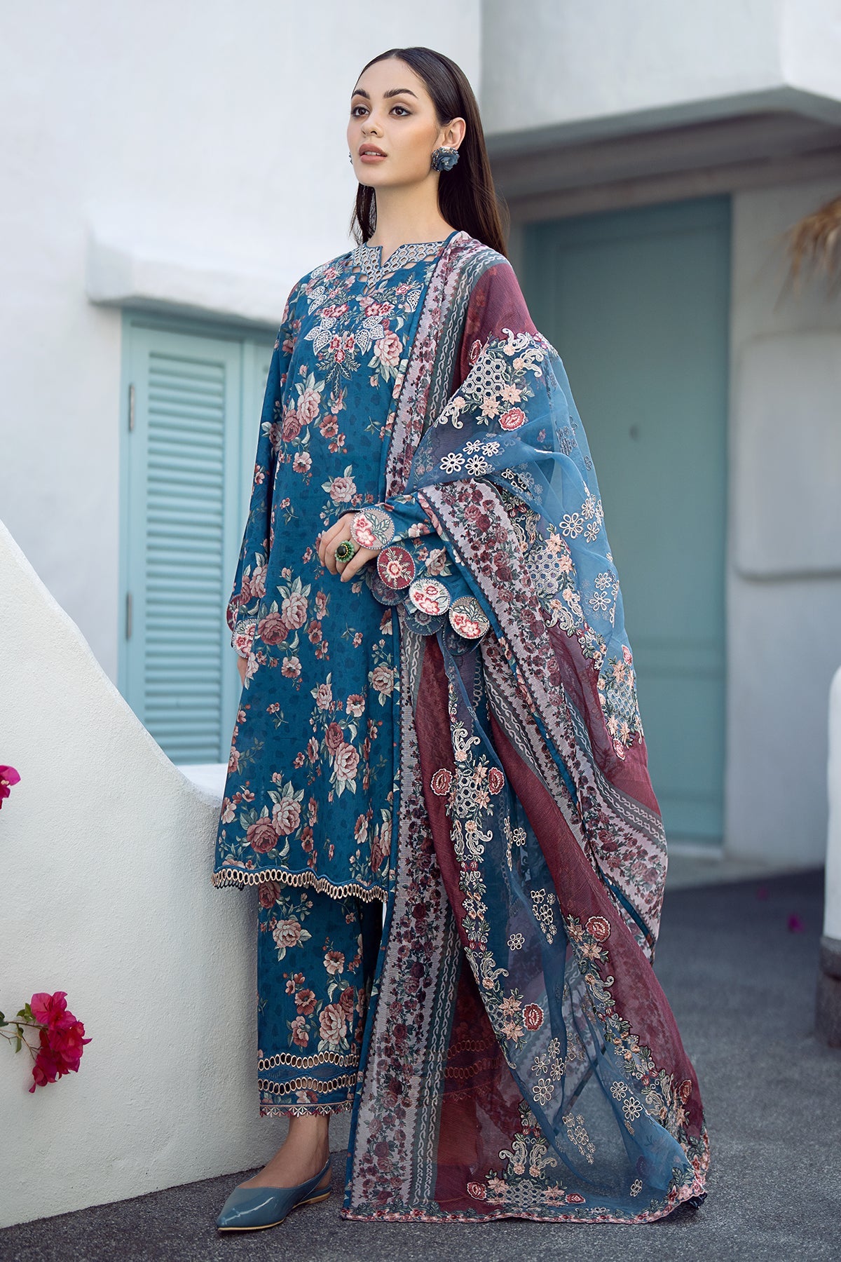 EMBROIDERED PRINTED LAWN SF-554