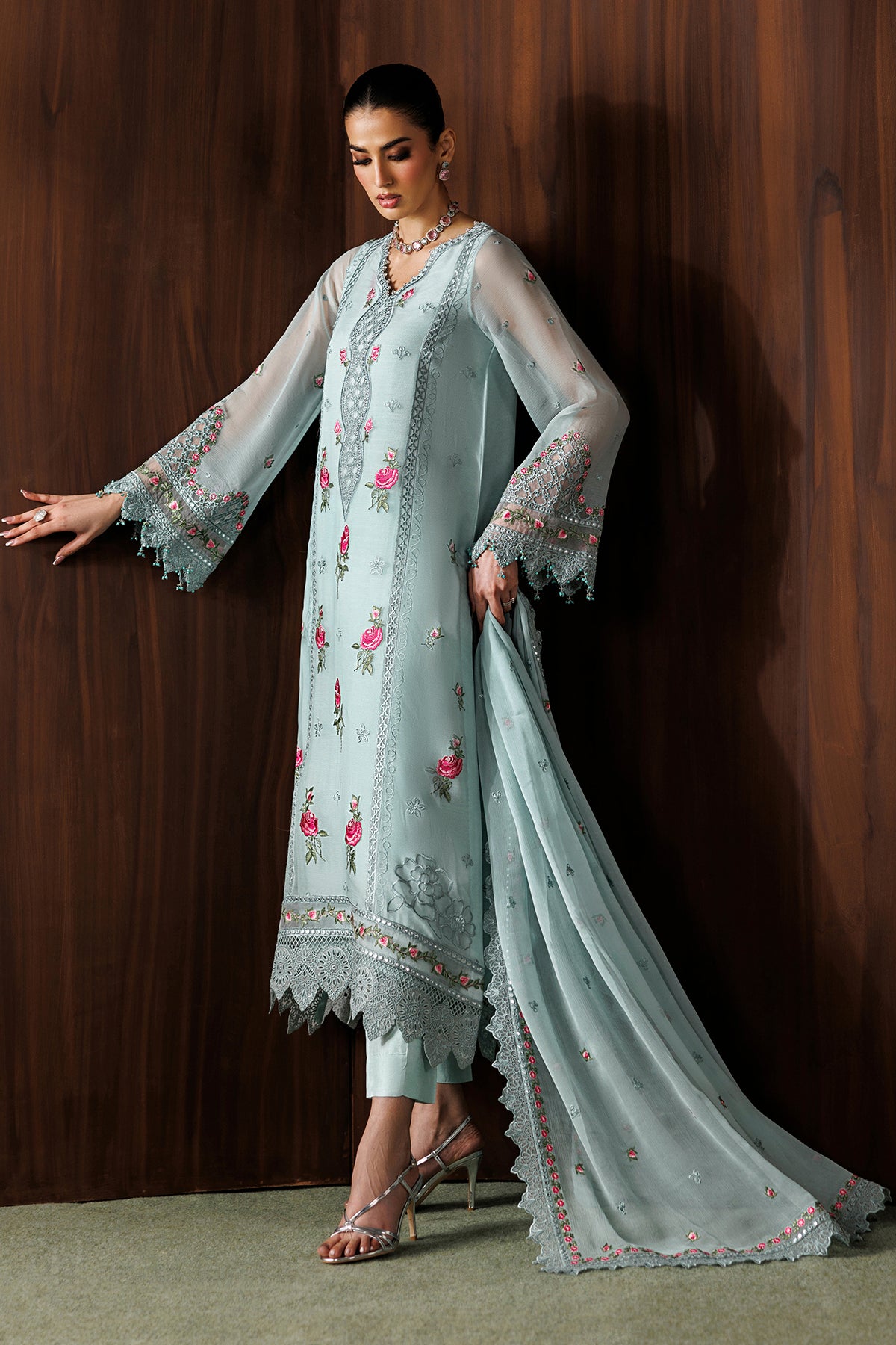 EMBROIDERED CHIFFON UF-4438