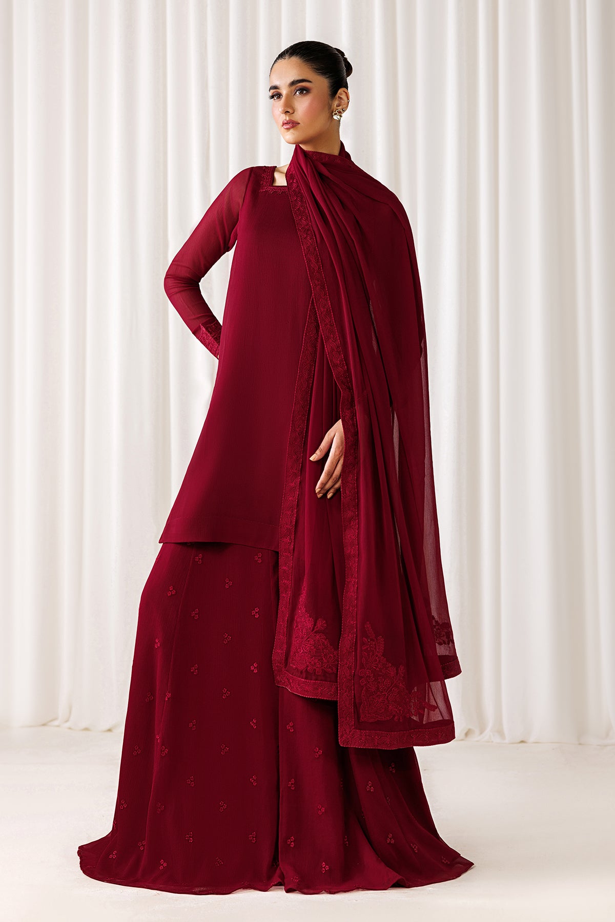 EMBROIDERED CHIFFON EN-1305