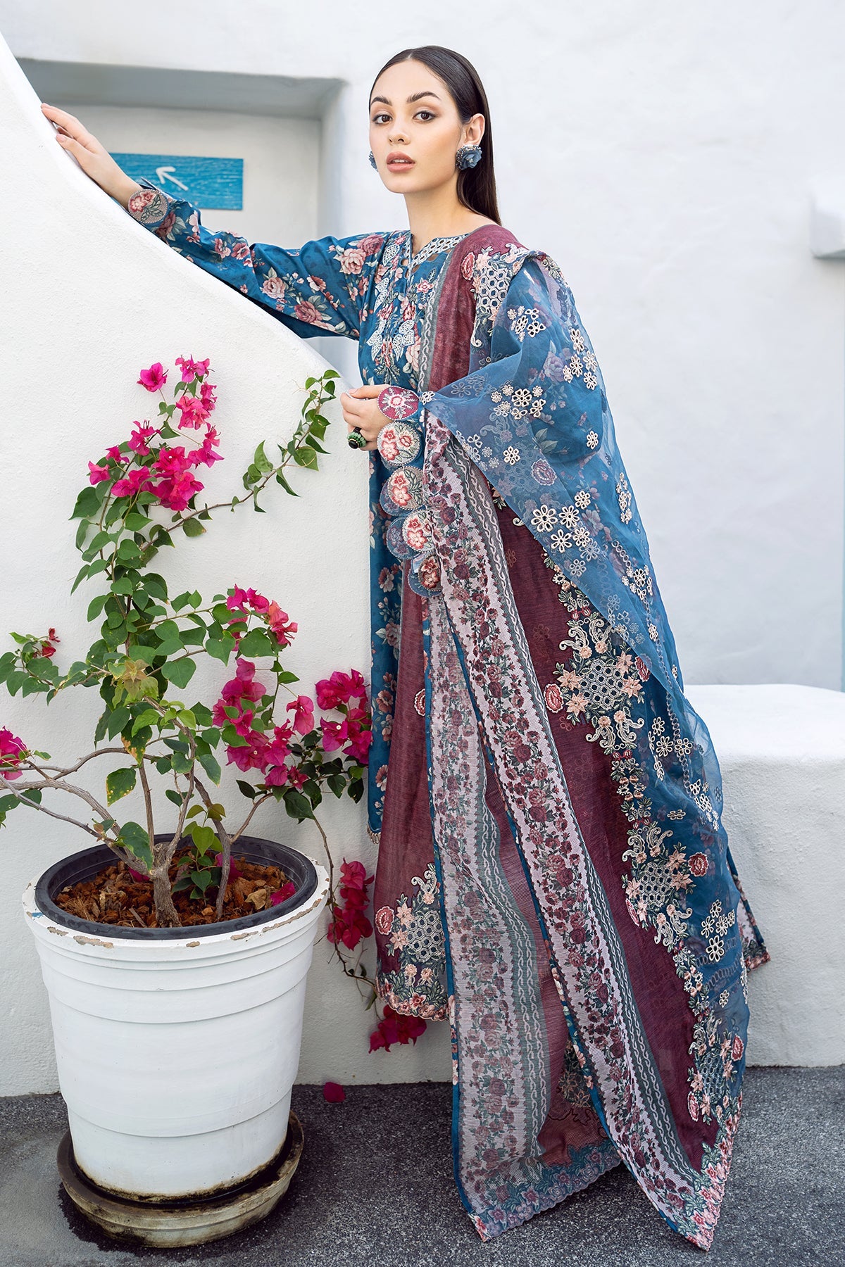 EMBROIDERED PRINTED LAWN SF-554