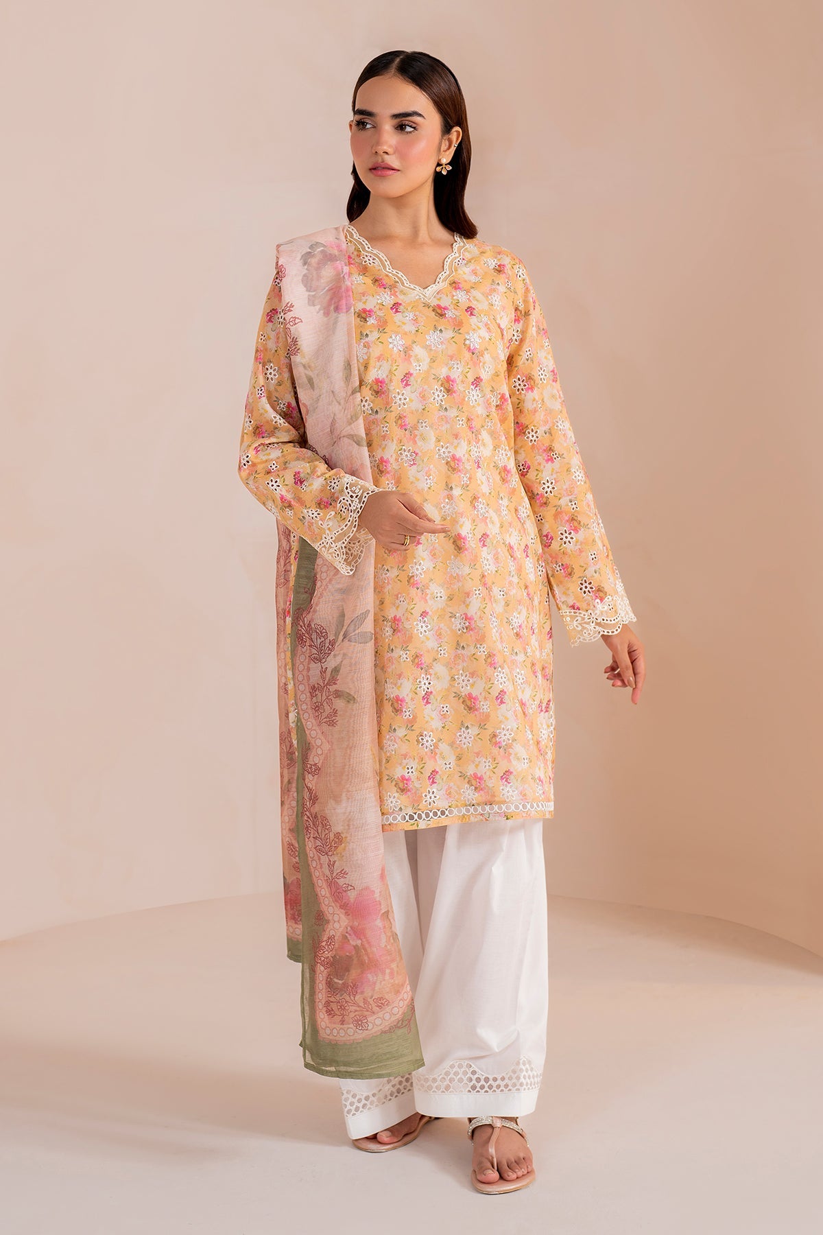 EMBROIDERED PRINTED LAWN SF-709