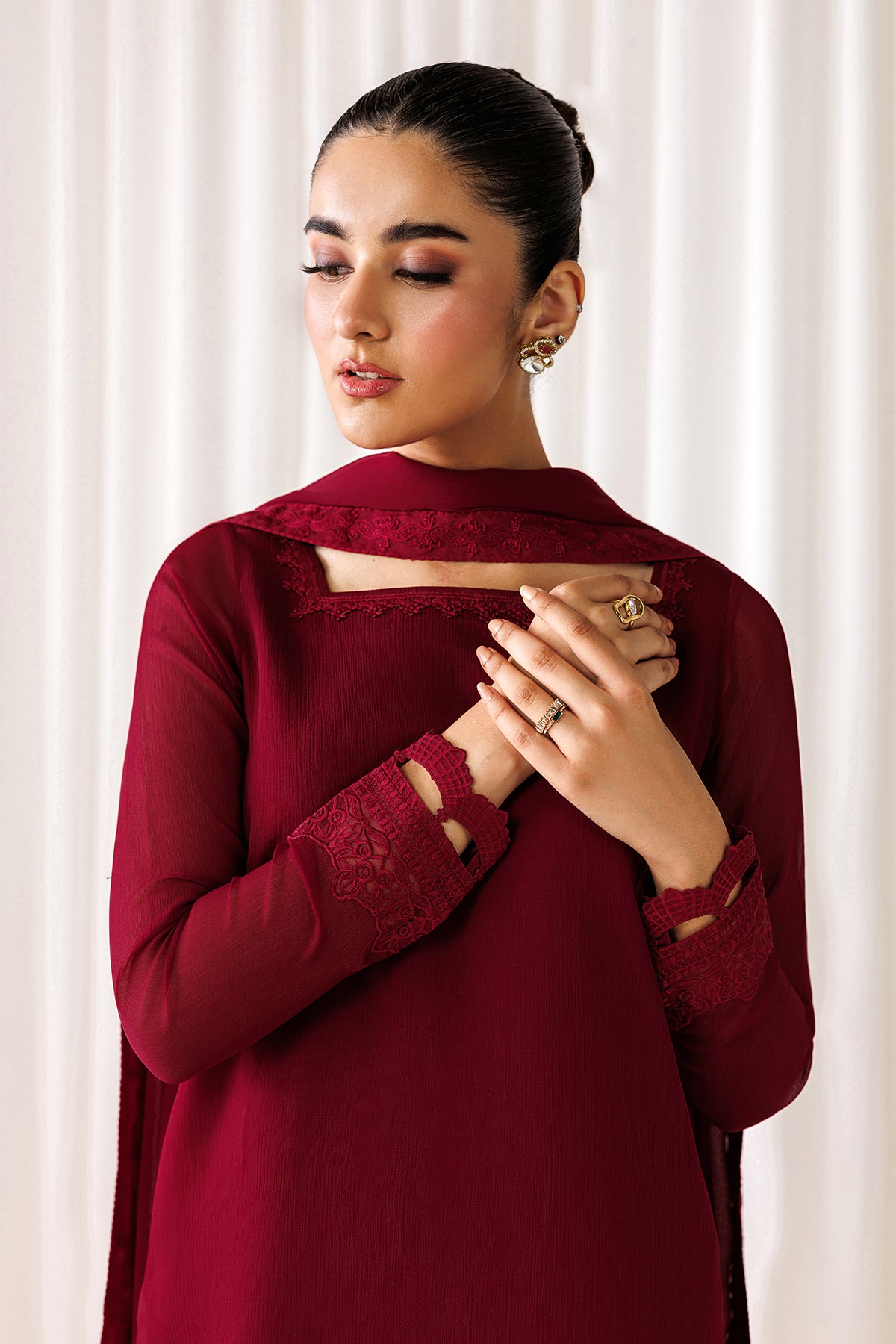 EMBROIDERED CHIFFON EN-1305
