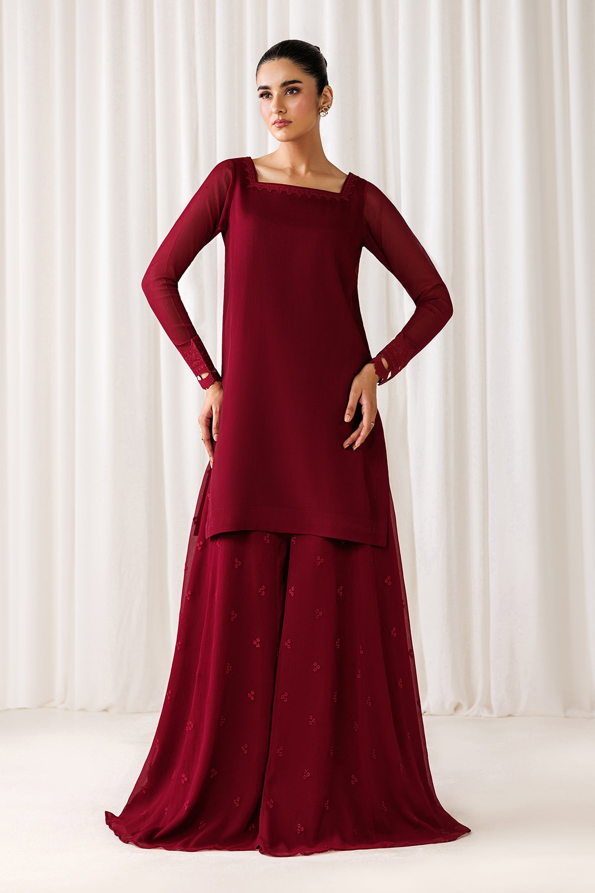 EMBROIDERED CHIFFON EN-1305