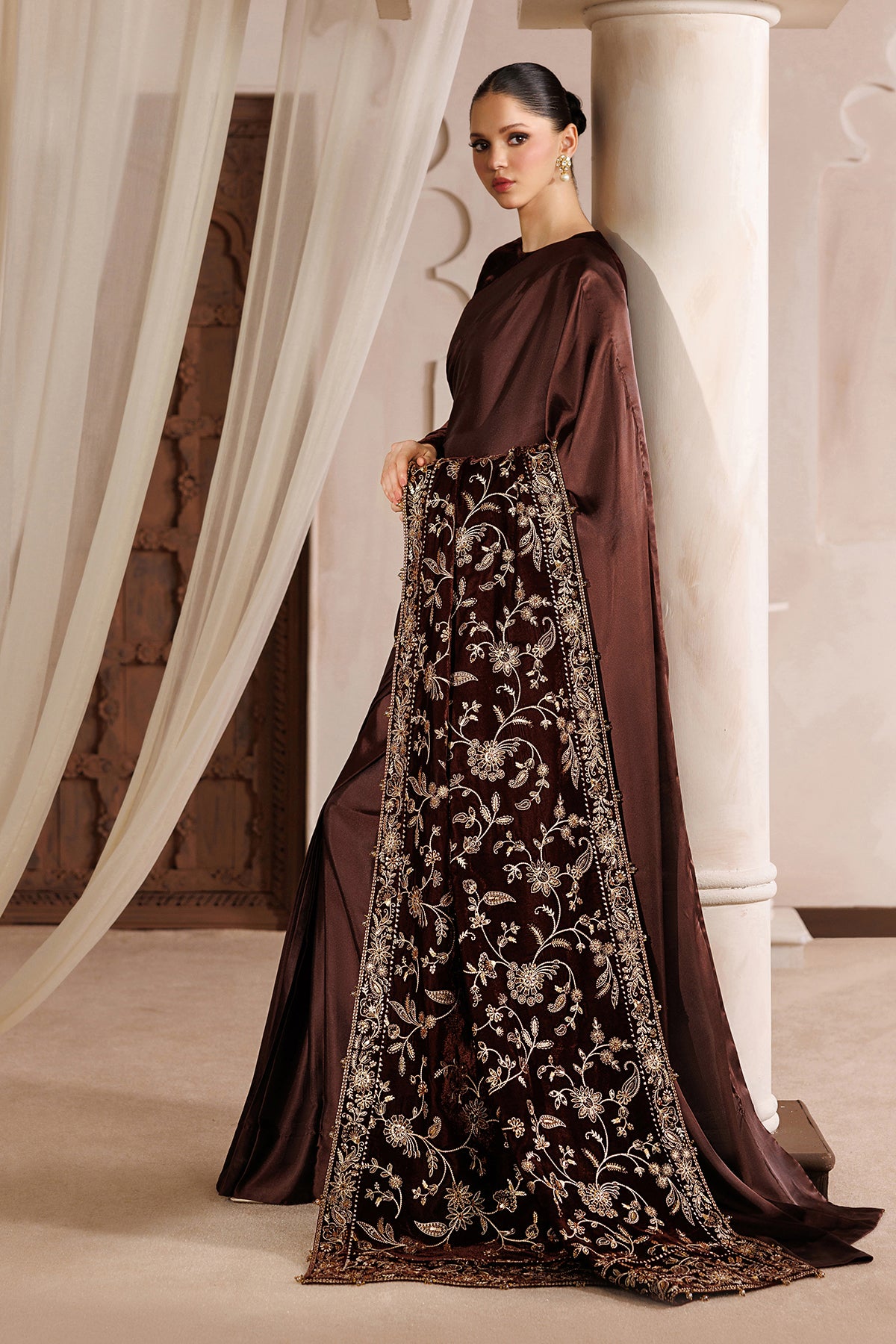 EMBROIDERED VELVET SHAWL VS-72