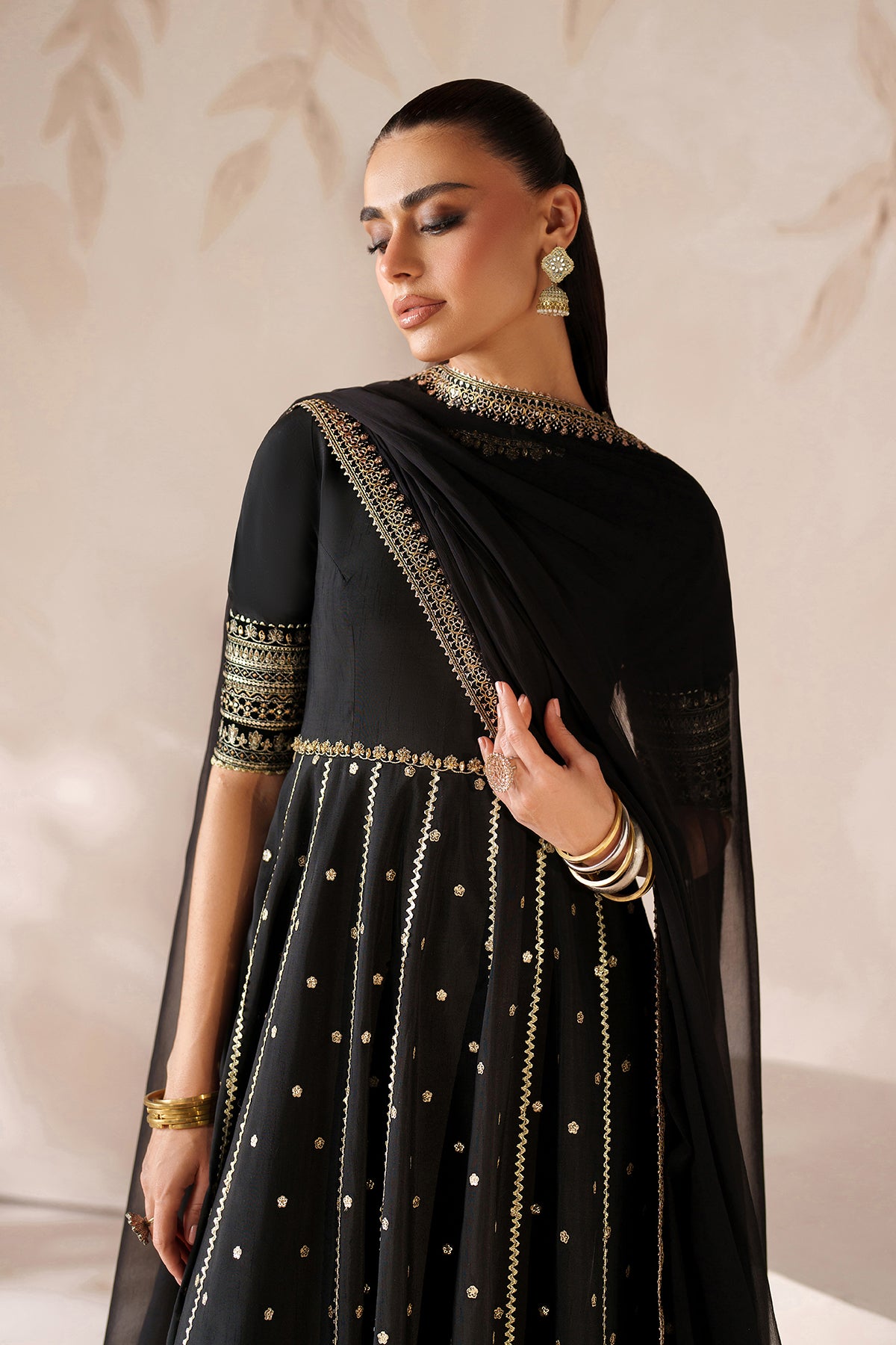 EMBROIDERED RAW SILK PR-1202