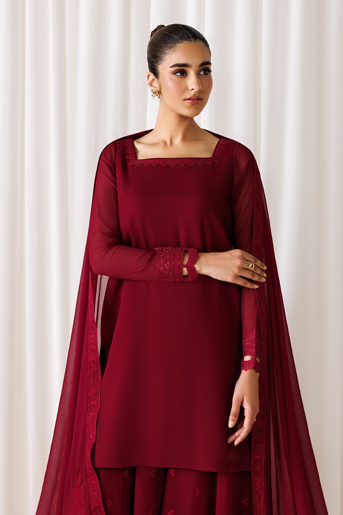 EMBROIDERED CHIFFON EN-1305