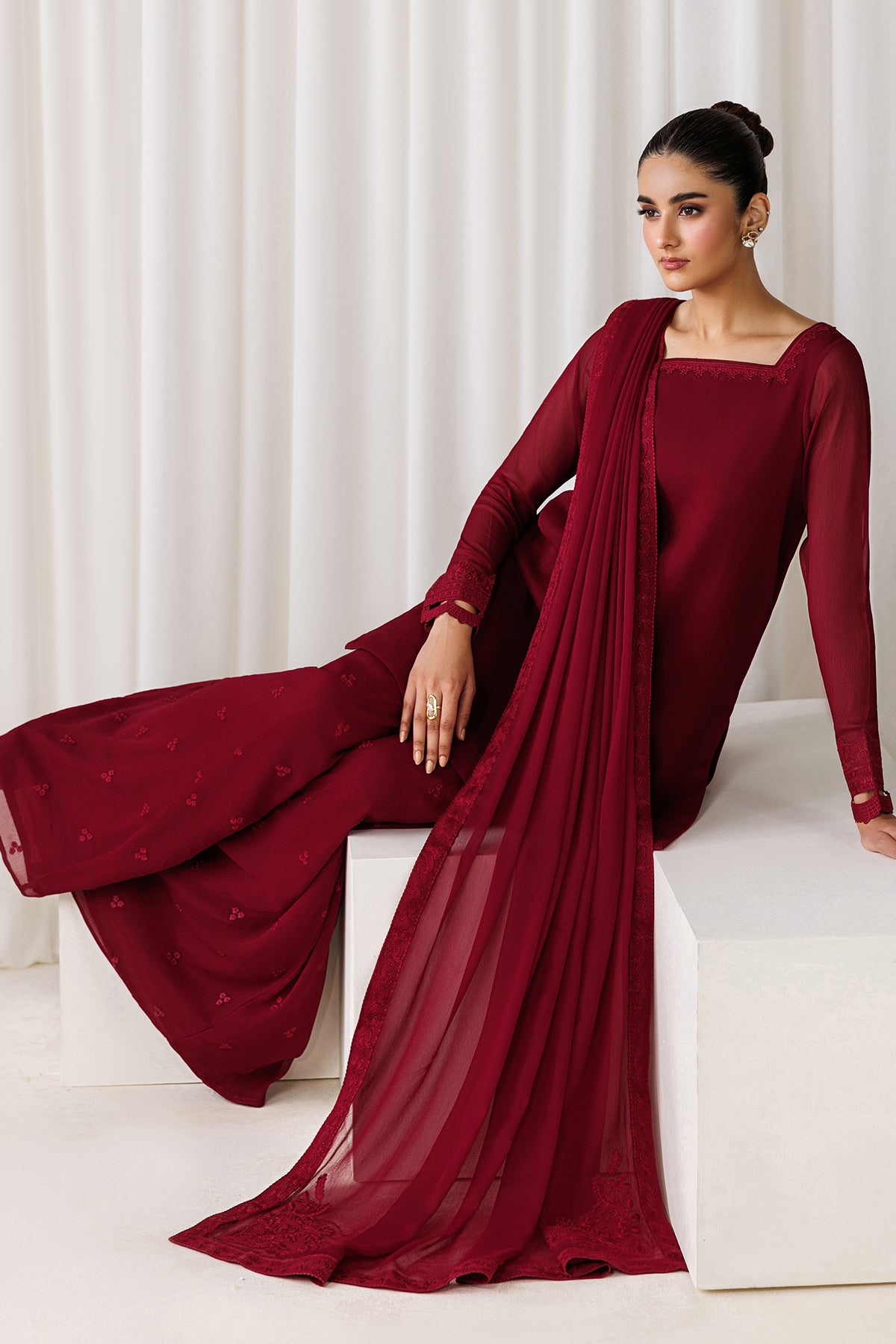 EMBROIDERED CHIFFON EN-1305