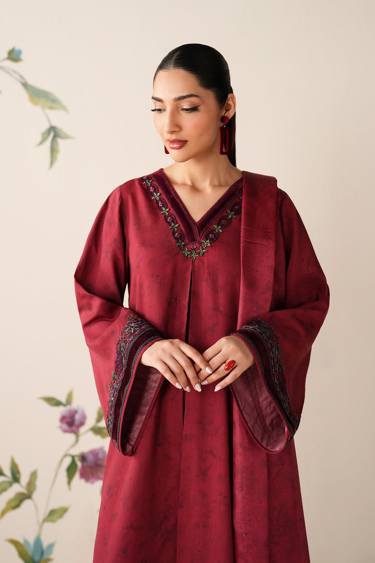 EMBROIDERED PRINTED VISCOSE PR-1193