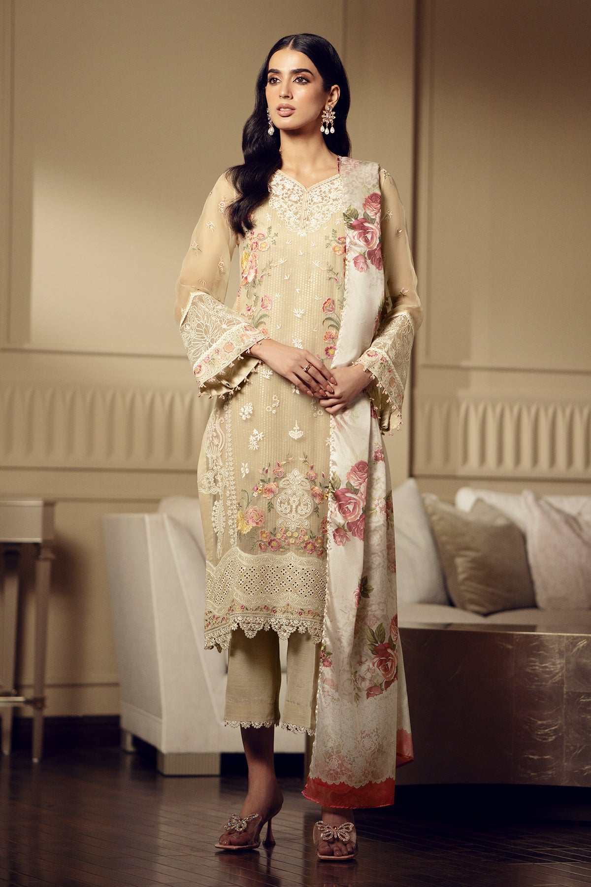 EMBROIDERED CHIFFON SF-513