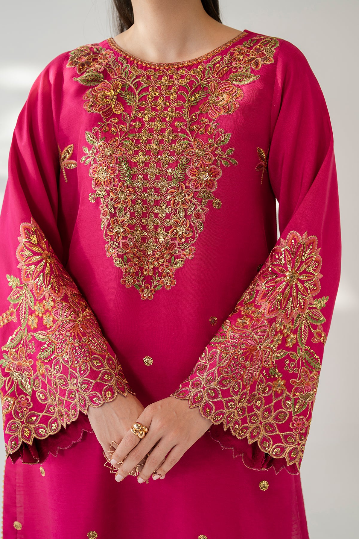 EMBROIDERED RAW SILK PR-1165