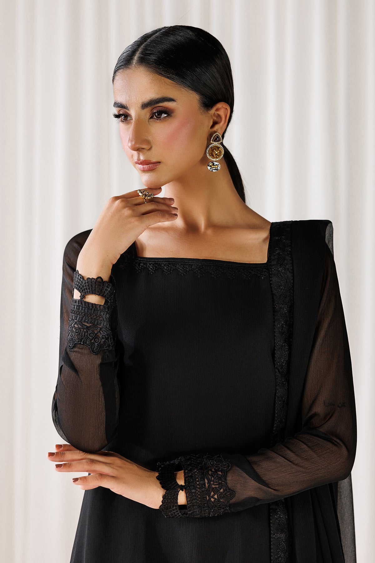 EMBROIDERED CHIFFON EN-1306