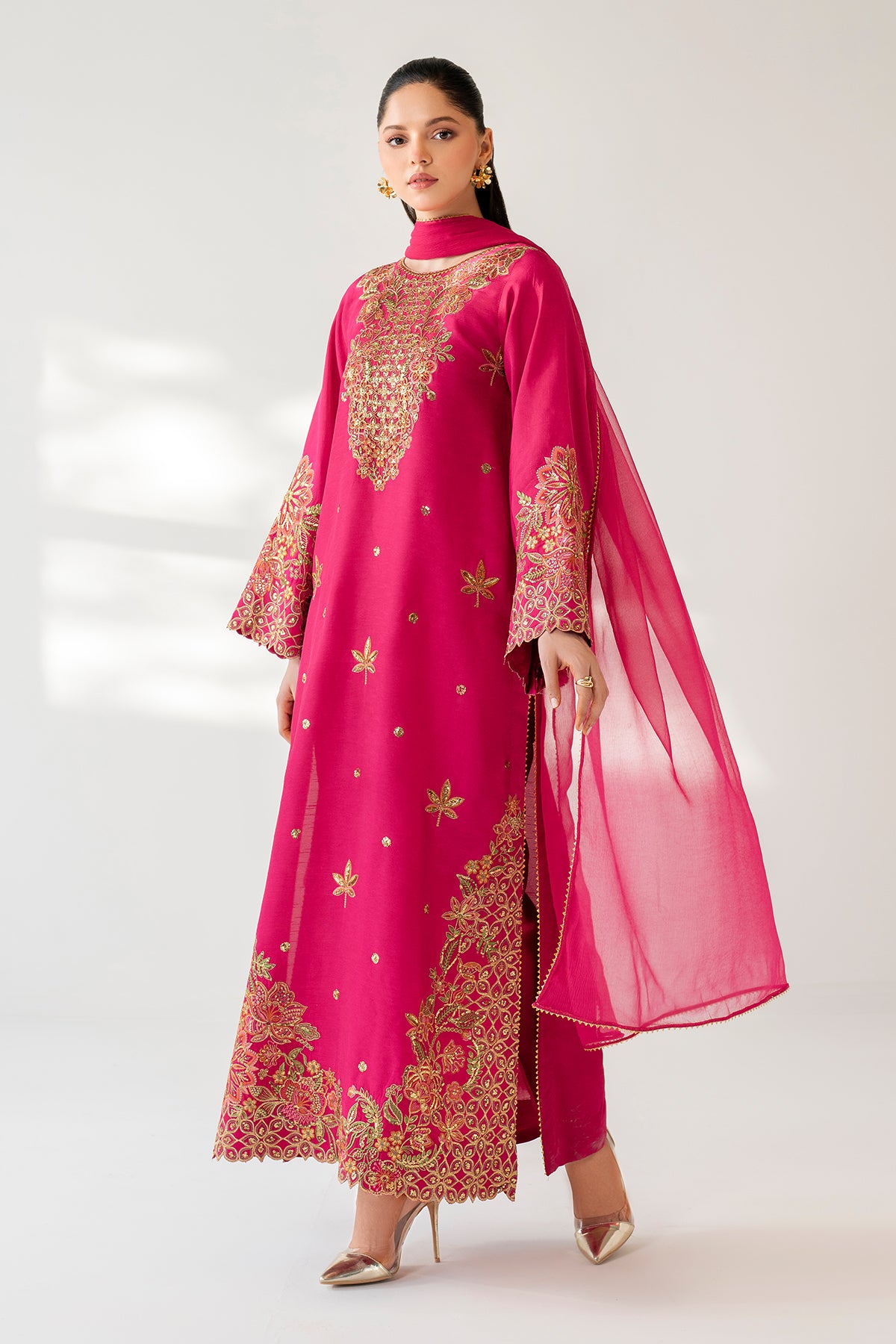 EMBROIDERED RAW SILK PR-1165