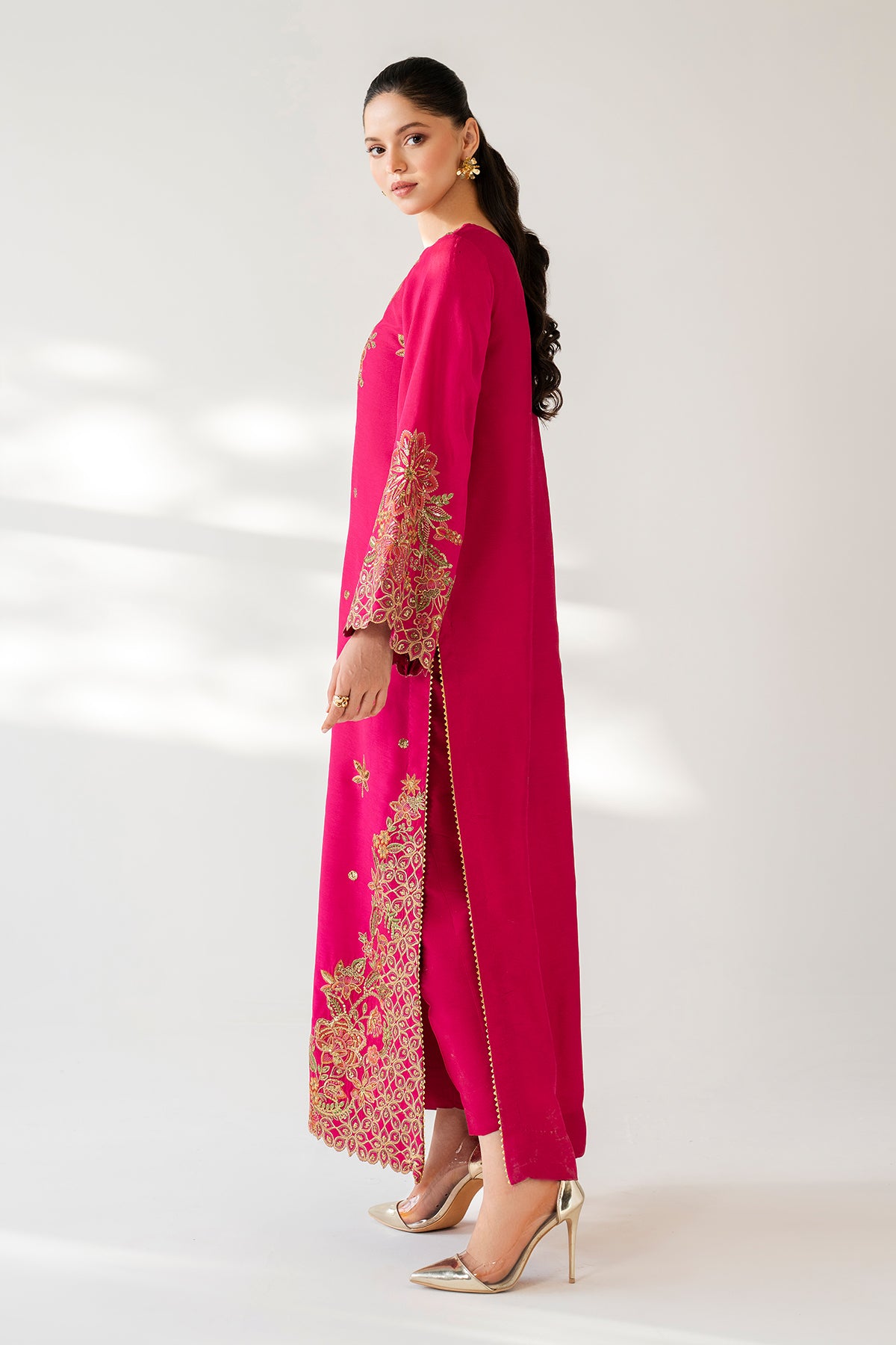 EMBROIDERED RAW SILK PR-1165