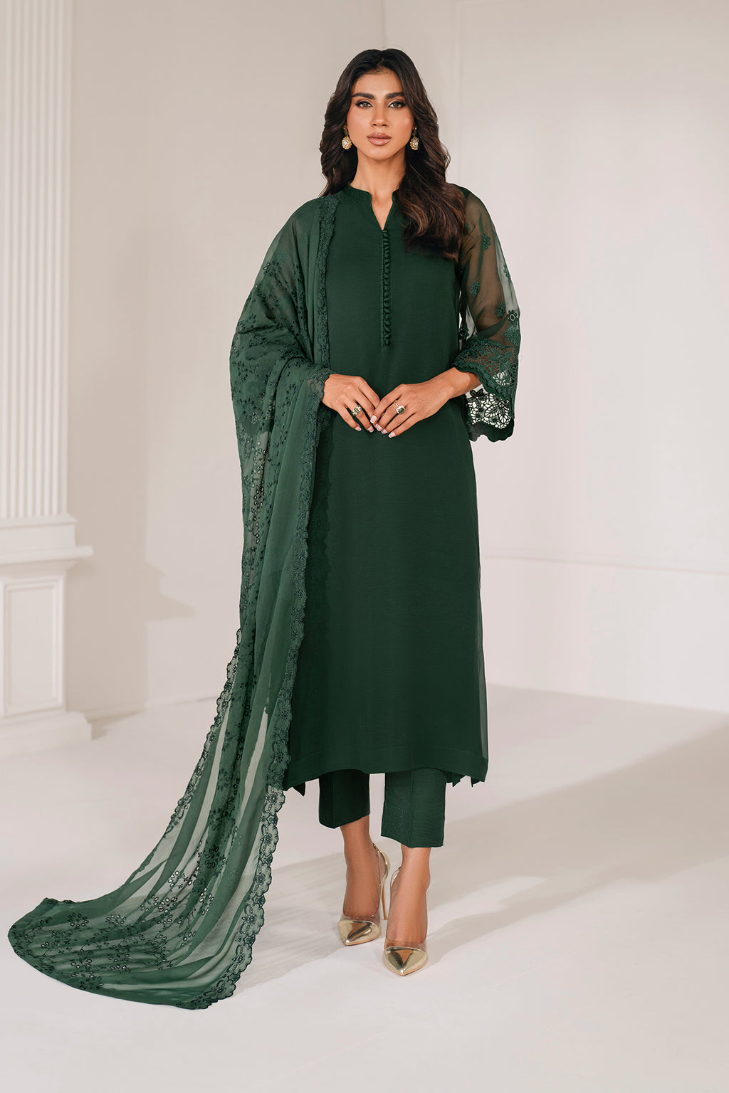 Baroque EMBROIDERED CHIFFON DUPATTA 70, view 1