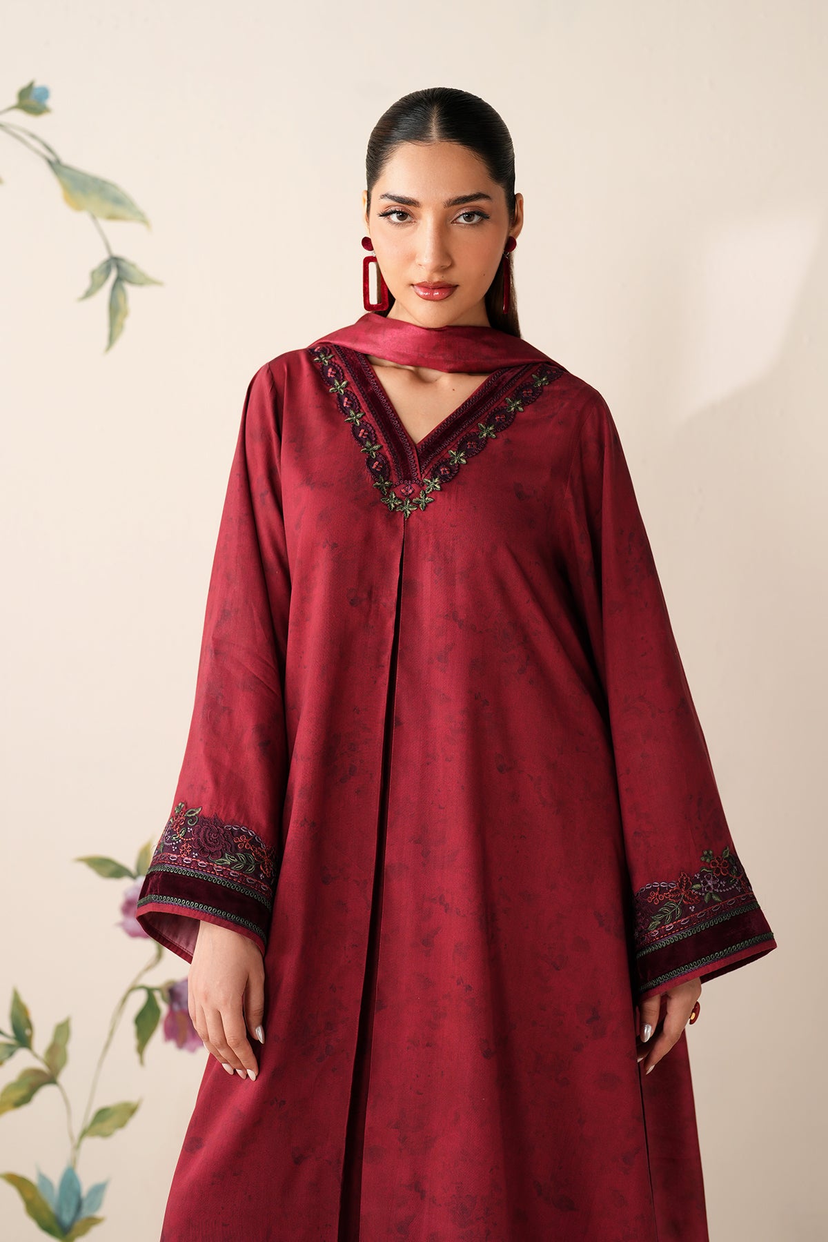 EMBROIDERED PRINTED VISCOSE PR-1193