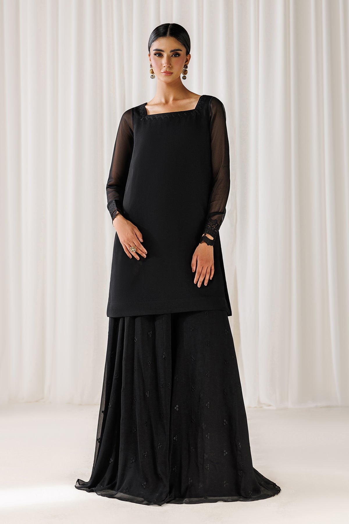 EMBROIDERED CHIFFON EN-1306