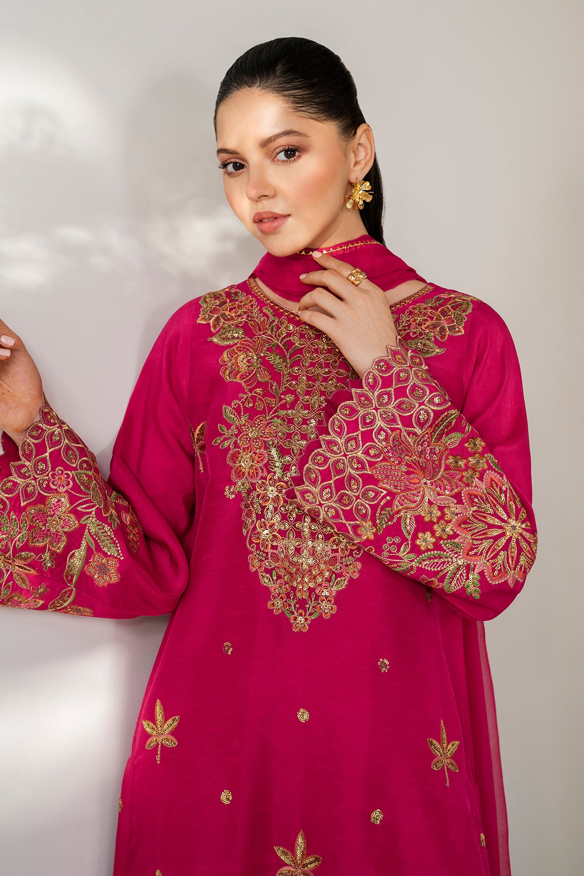 EMBROIDERED RAW SILK PR-1165