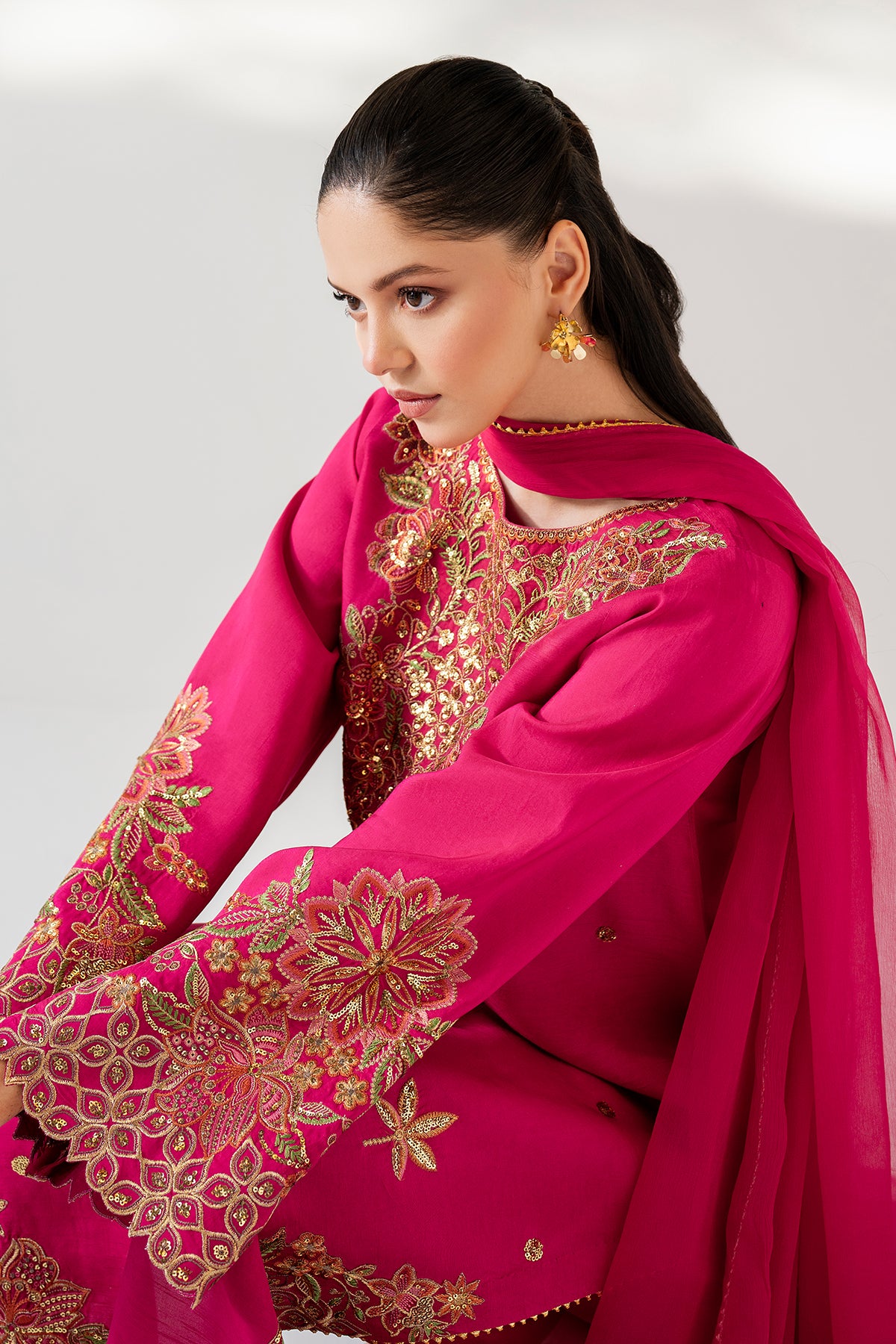 EMBROIDERED RAW SILK PR-1165