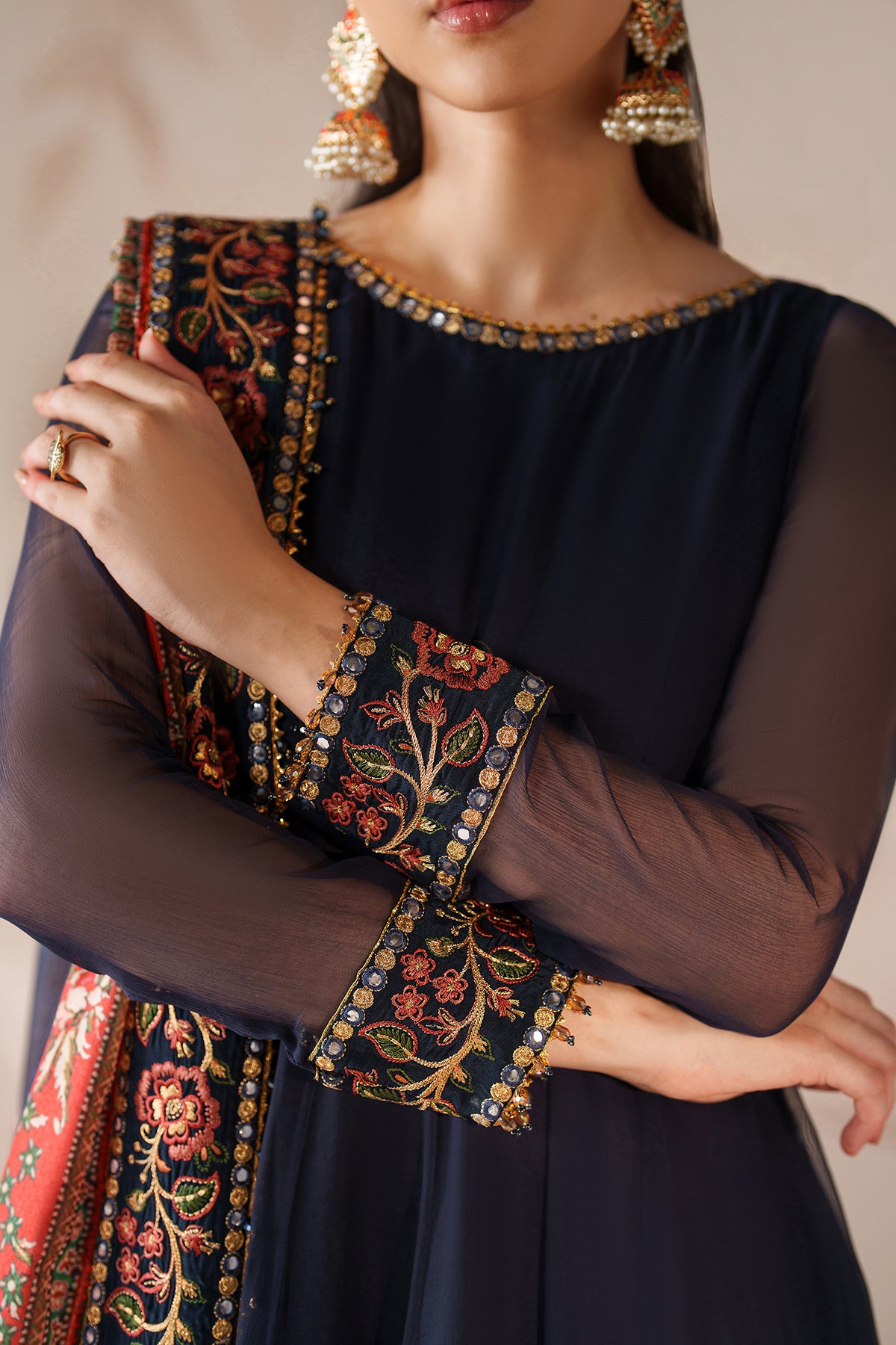 EMBROIDERED CHIFFON PR-1203