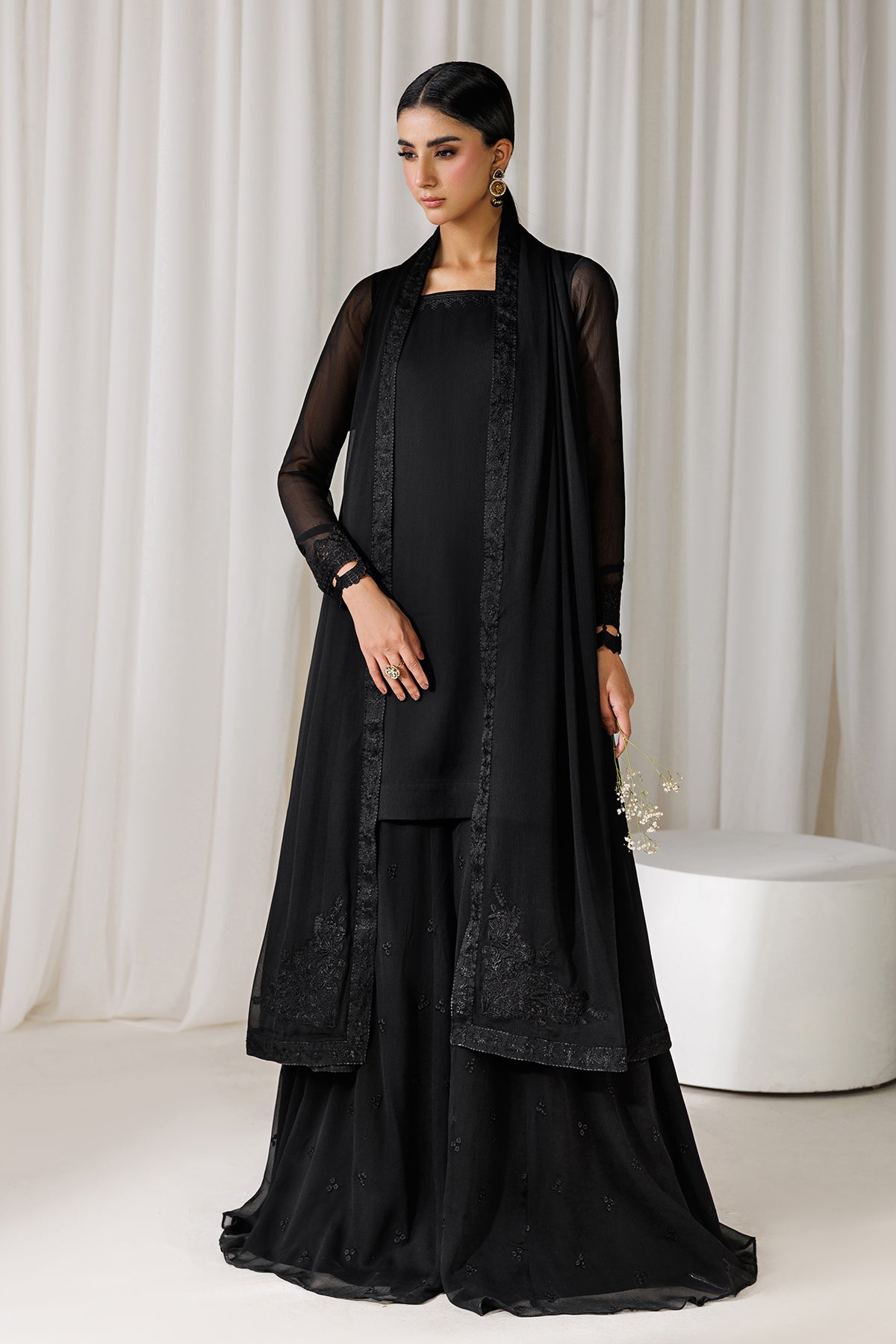 EMBROIDERED CHIFFON EN-1306