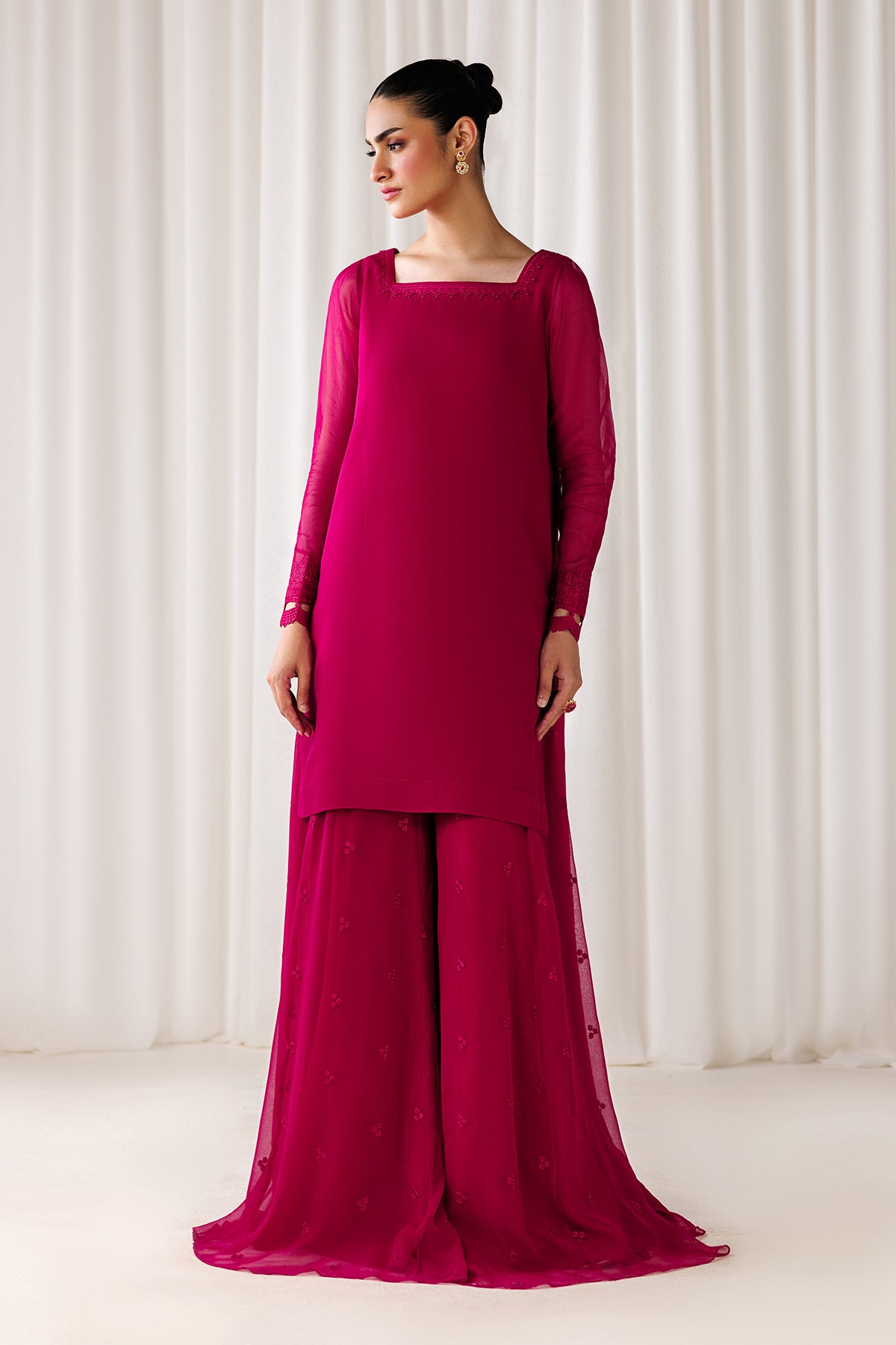 EMBROIDERED CHIFFON EN-1307