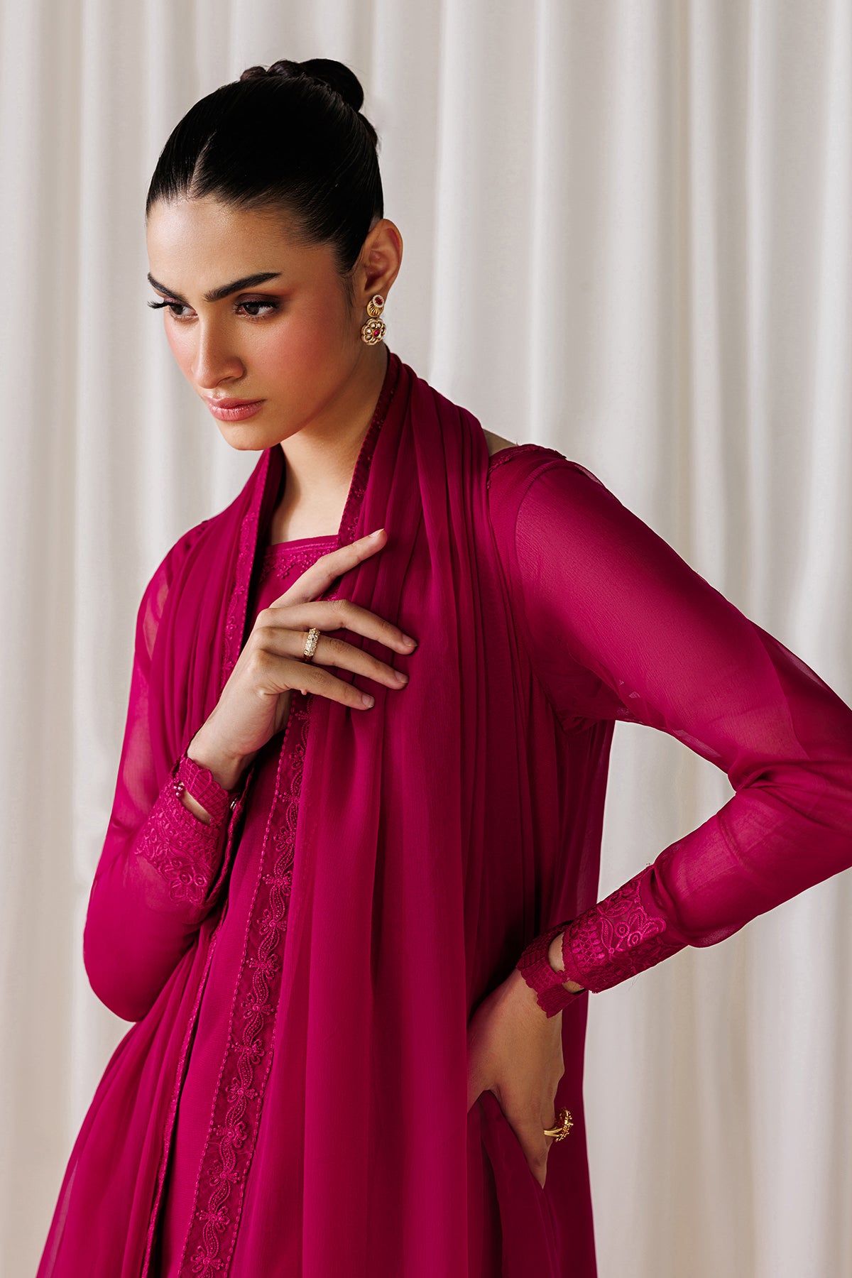 EMBROIDERED CHIFFON EN-1307