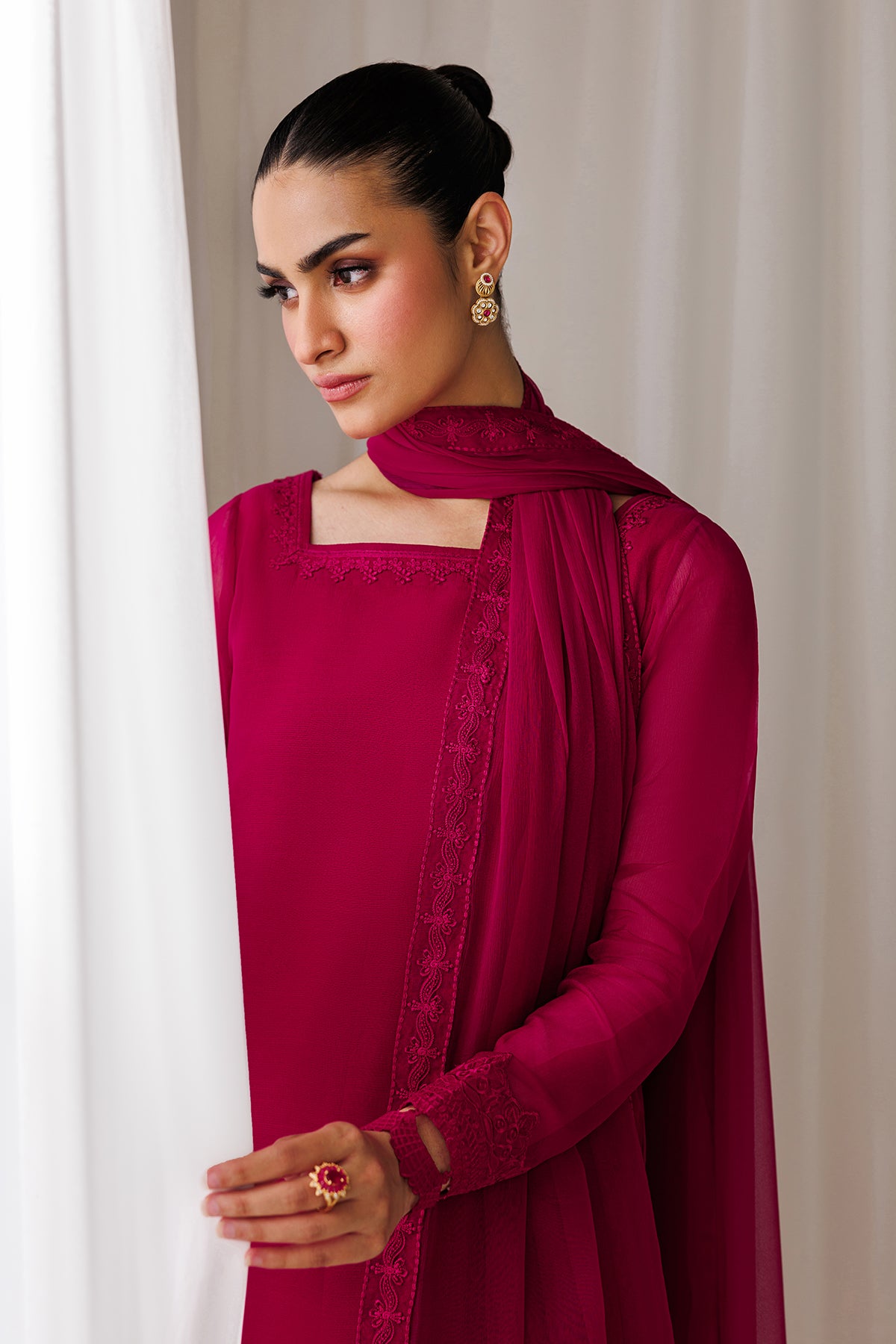 EMBROIDERED CHIFFON EN-1307