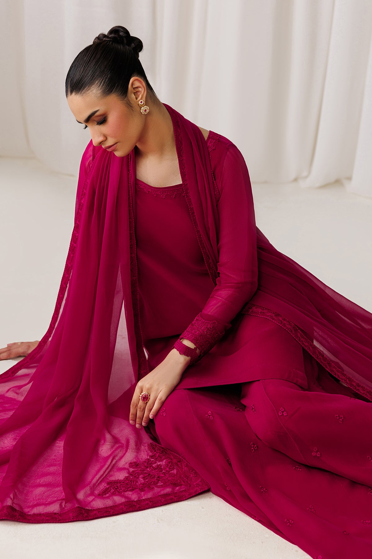 EMBROIDERED CHIFFON EN-1307