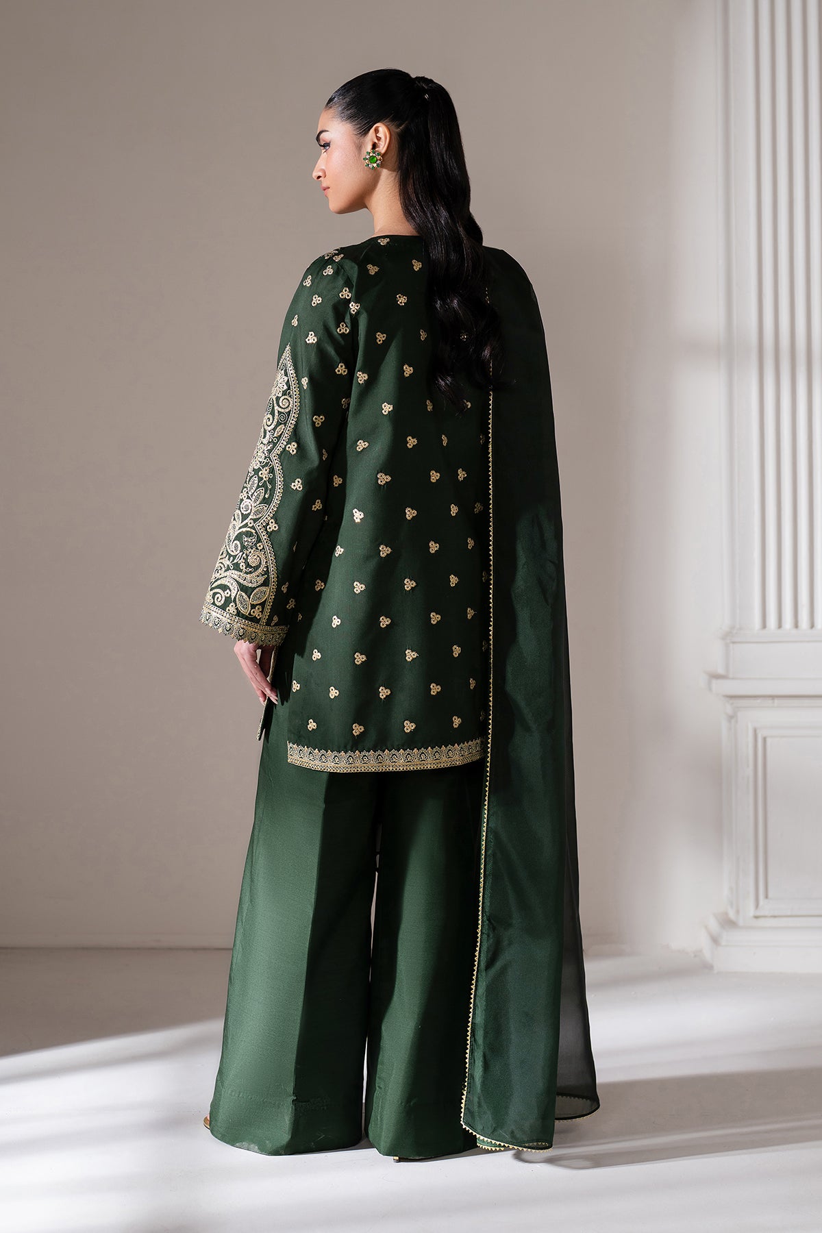 EMBROIDERED RAW SILK UF-4139